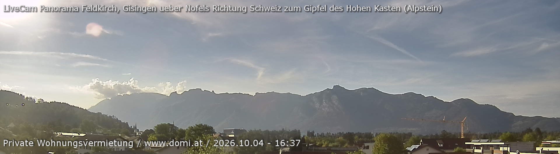 Archiv Foto Webcam Ausblick über Gisingen auf Hohen Kasten