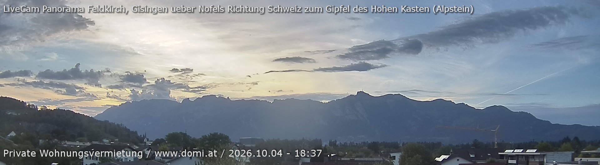Archiv Foto Webcam Ausblick über Gisingen auf Hohen Kasten