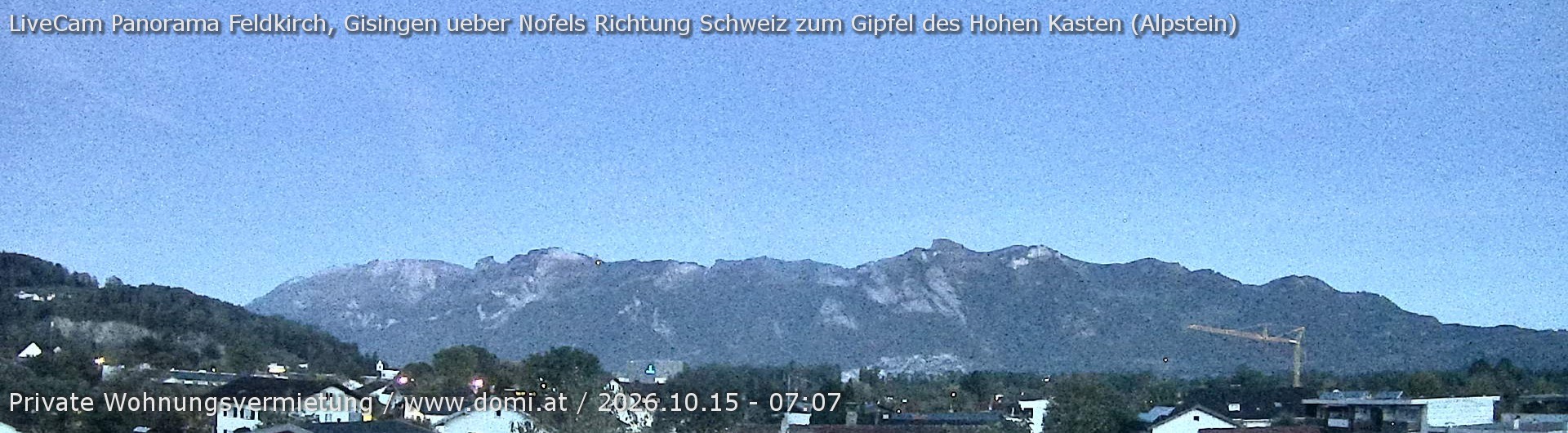 Archiv Foto Webcam Ausblick über Gisingen auf Hohen Kasten