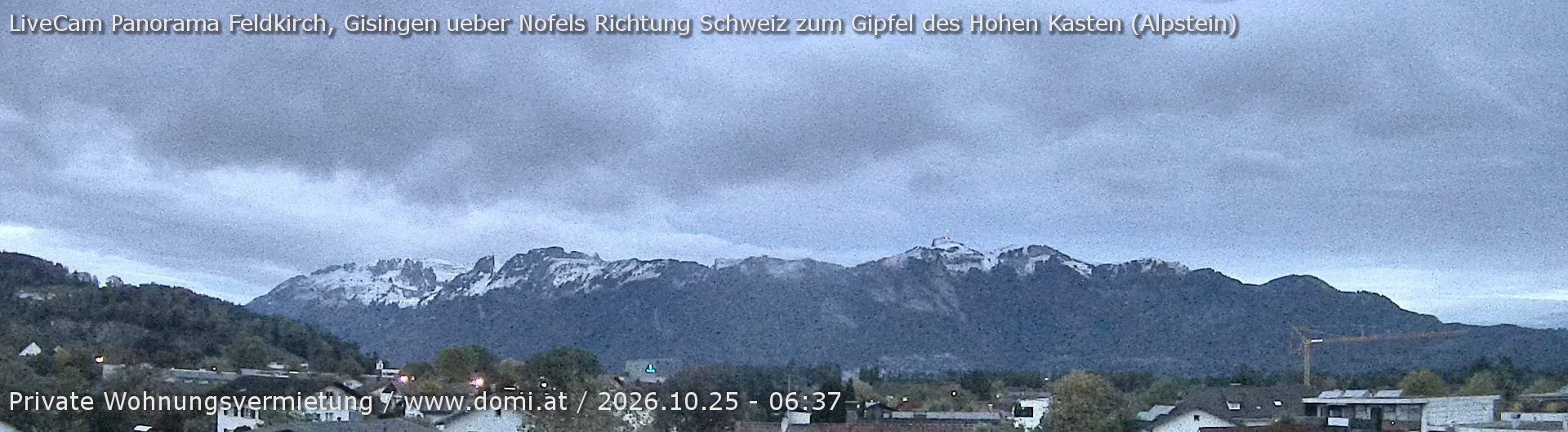 Archiv Foto Webcam Ausblick über Gisingen auf Hohen Kasten