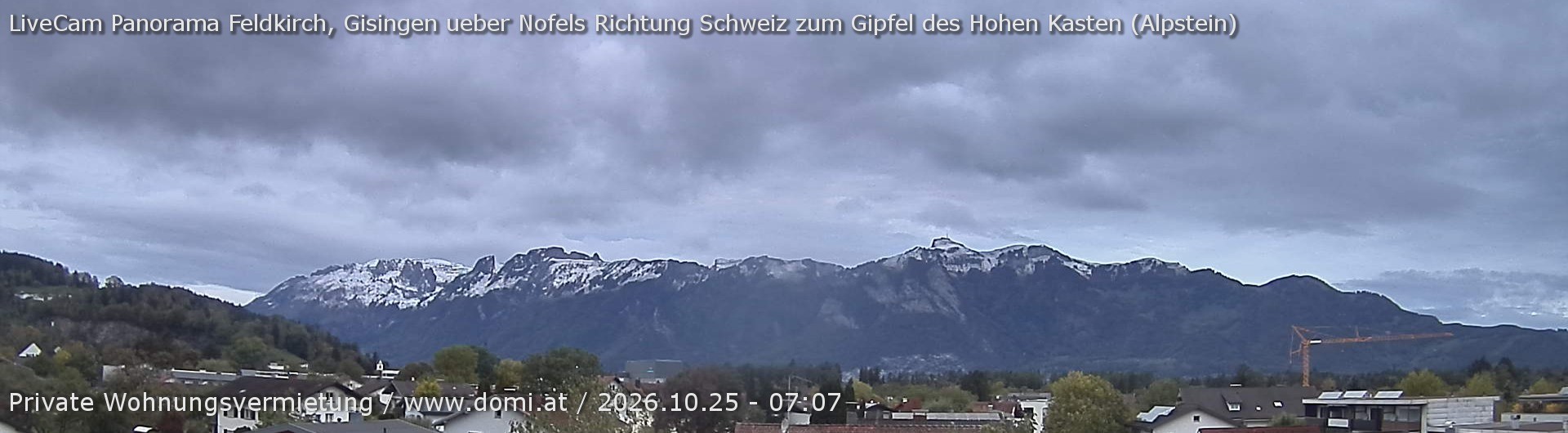 Archiv Foto Webcam Ausblick über Gisingen auf Hohen Kasten