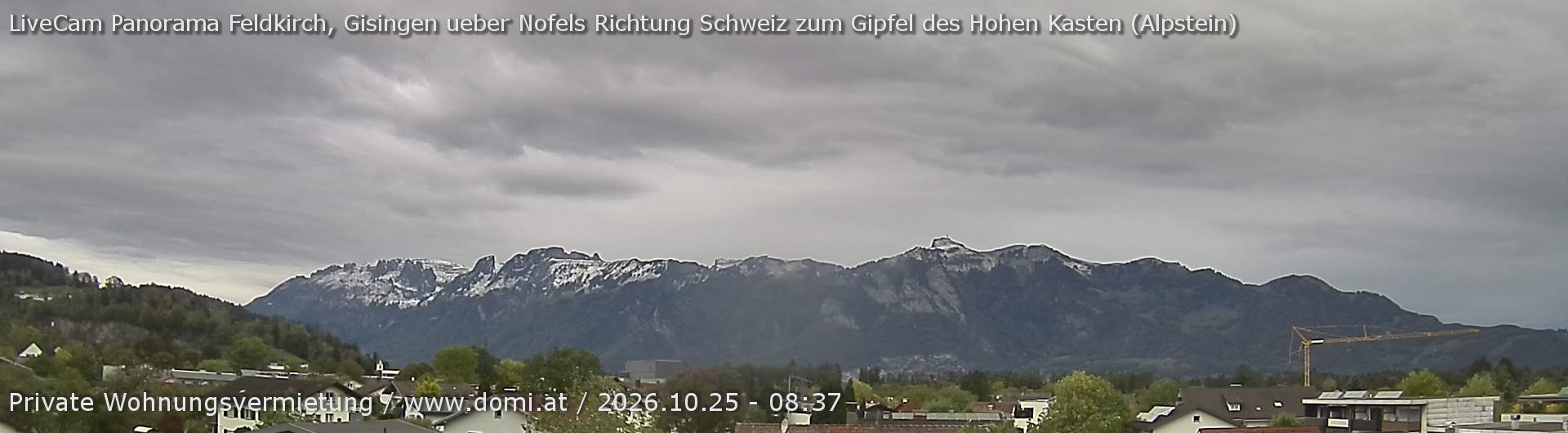 Archiv Foto Webcam Ausblick über Gisingen auf Hohen Kasten