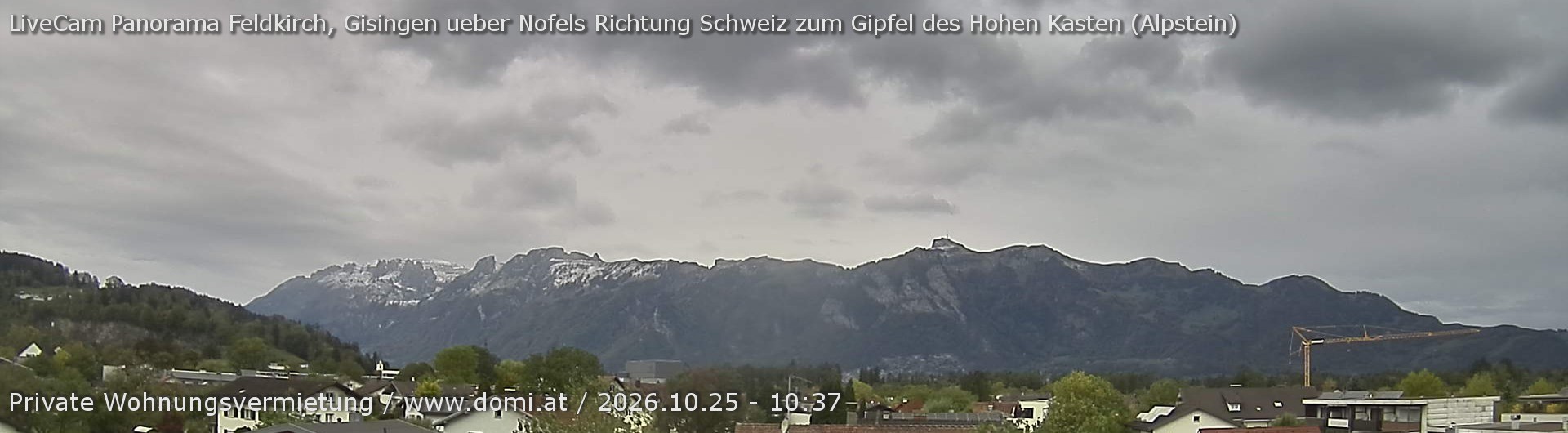 Archiv Foto Webcam Ausblick über Gisingen auf Hohen Kasten