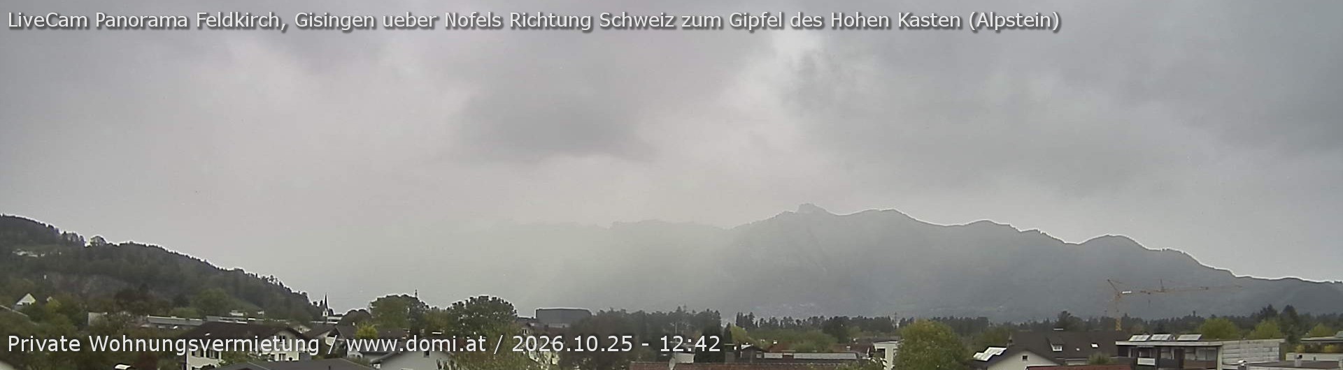 Archiv Foto Webcam Ausblick über Gisingen auf Hohen Kasten