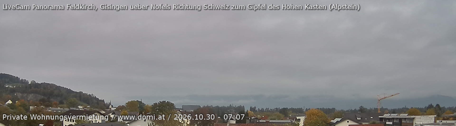 Archiv Foto Webcam Ausblick über Gisingen auf Hohen Kasten