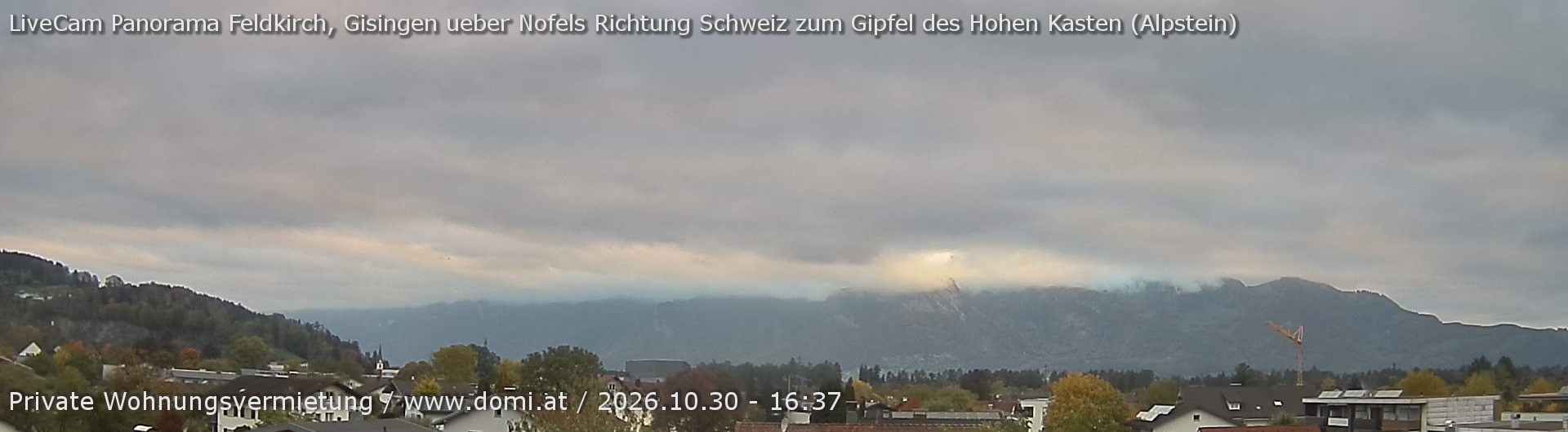 Archiv Foto Webcam Ausblick über Gisingen auf Hohen Kasten