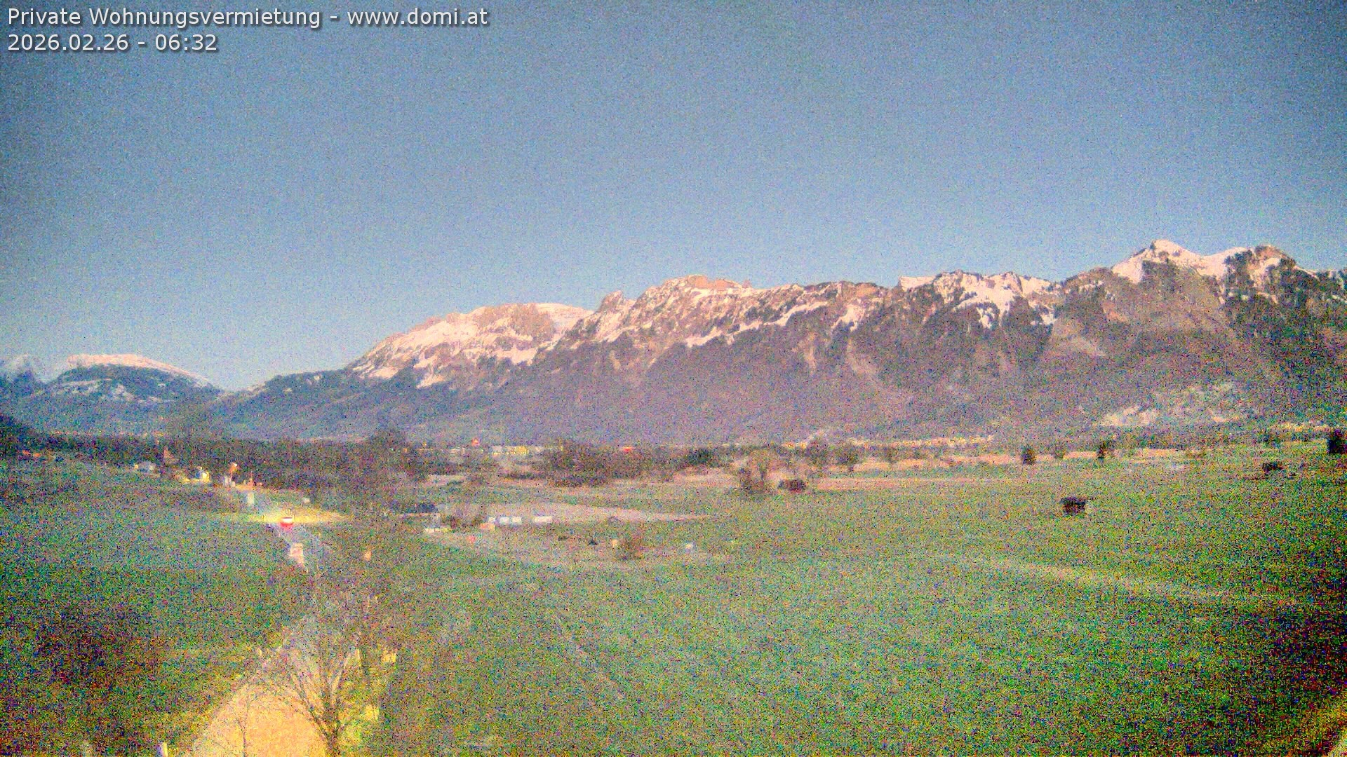 Archived image Webcam View of the Hoher Kasten, Furgglenfirst and Kamor from Feldkirch