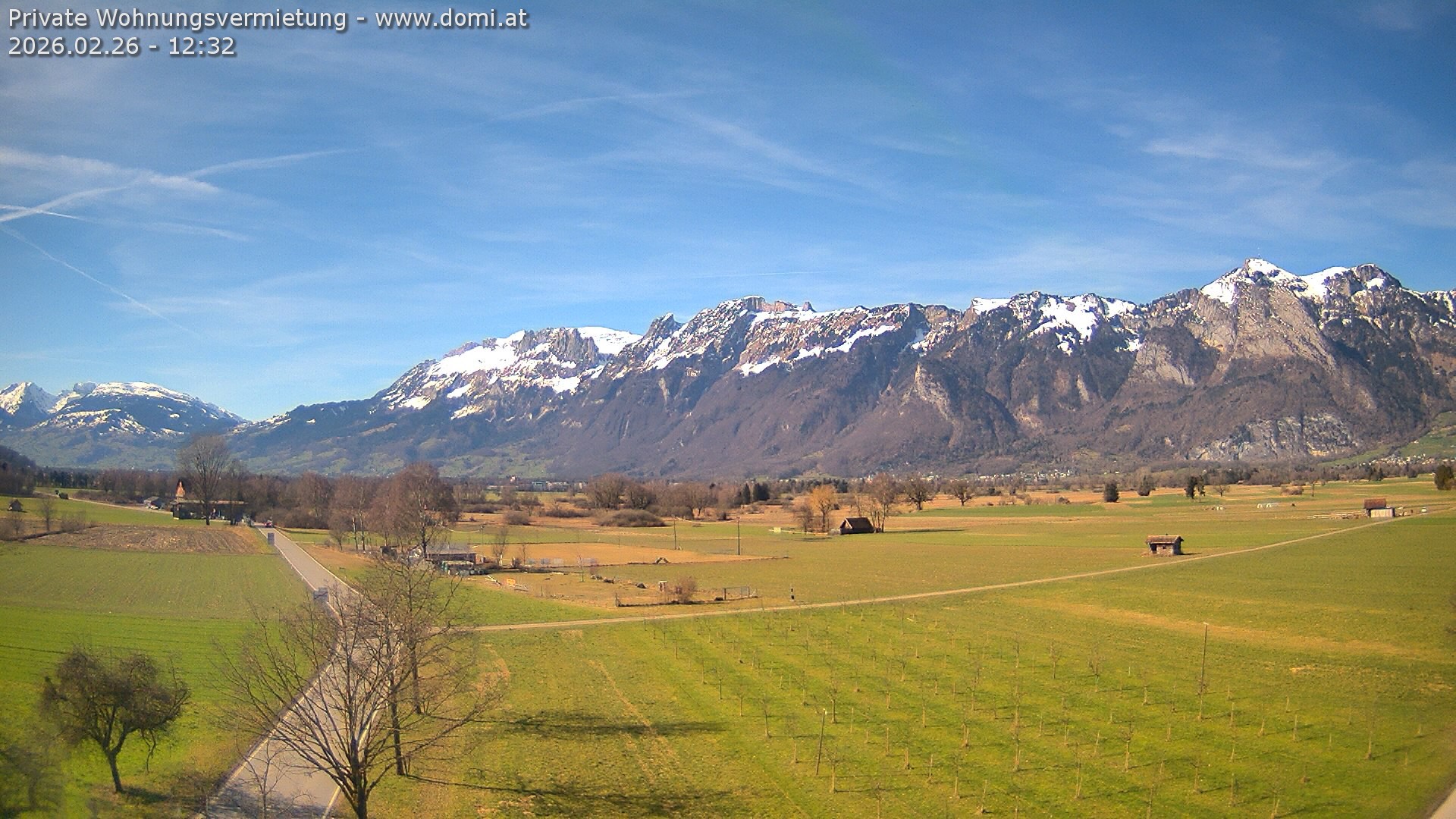 Archived image Webcam View of the Hoher Kasten, Furgglenfirst and Kamor from Feldkirch