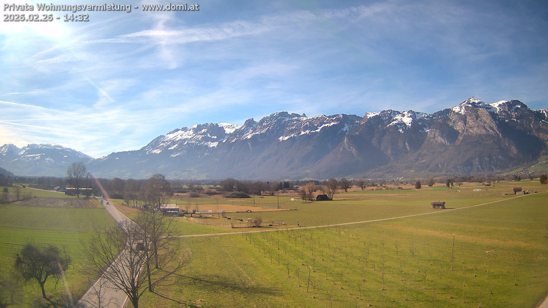 Archived image Webcam View of the Hoher Kasten, Furgglenfirst and Kamor from Feldkirch
