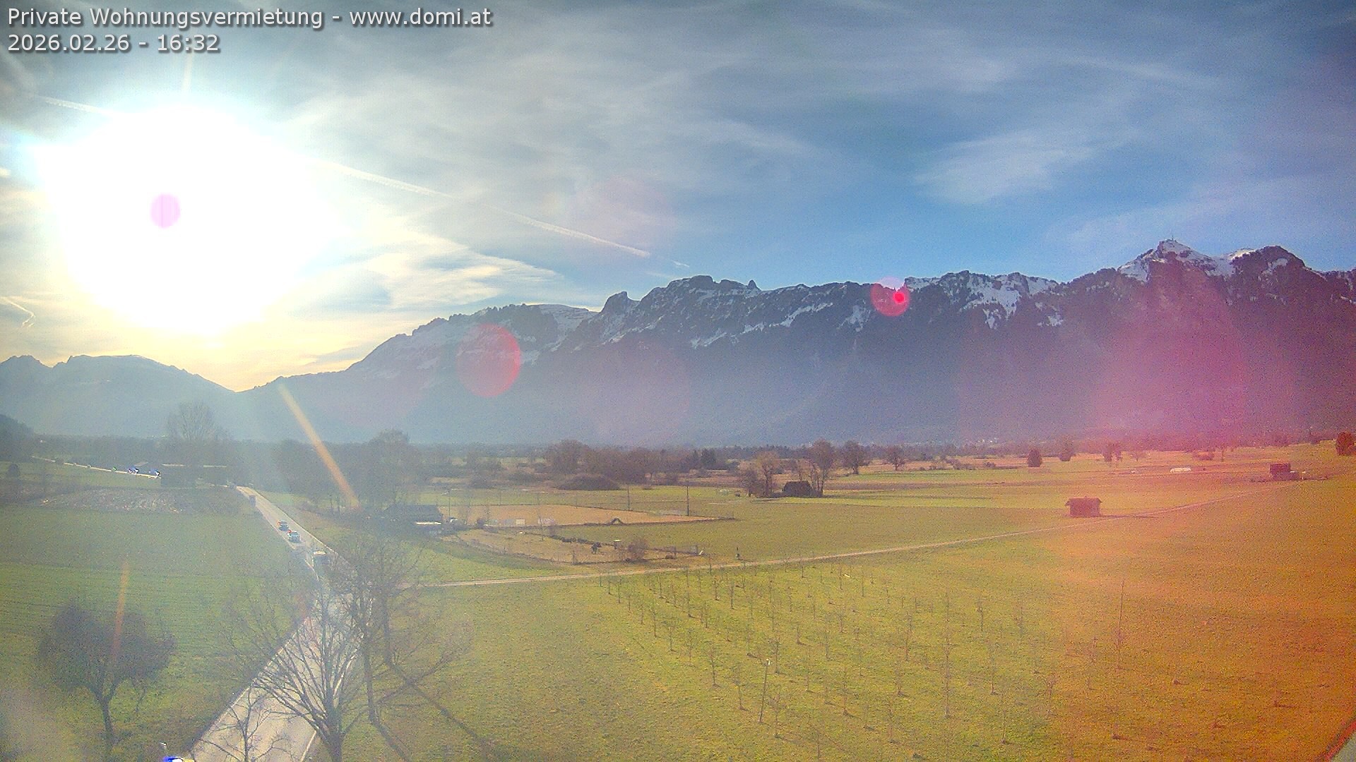 Archived image Webcam View of the Hoher Kasten, Furgglenfirst and Kamor from Feldkirch