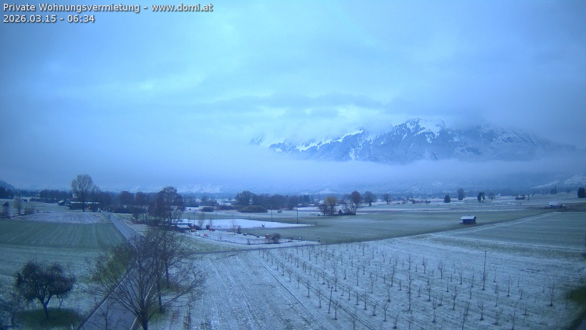 Archived image Webcam View of the Hoher Kasten, Furgglenfirst and Kamor from Feldkirch