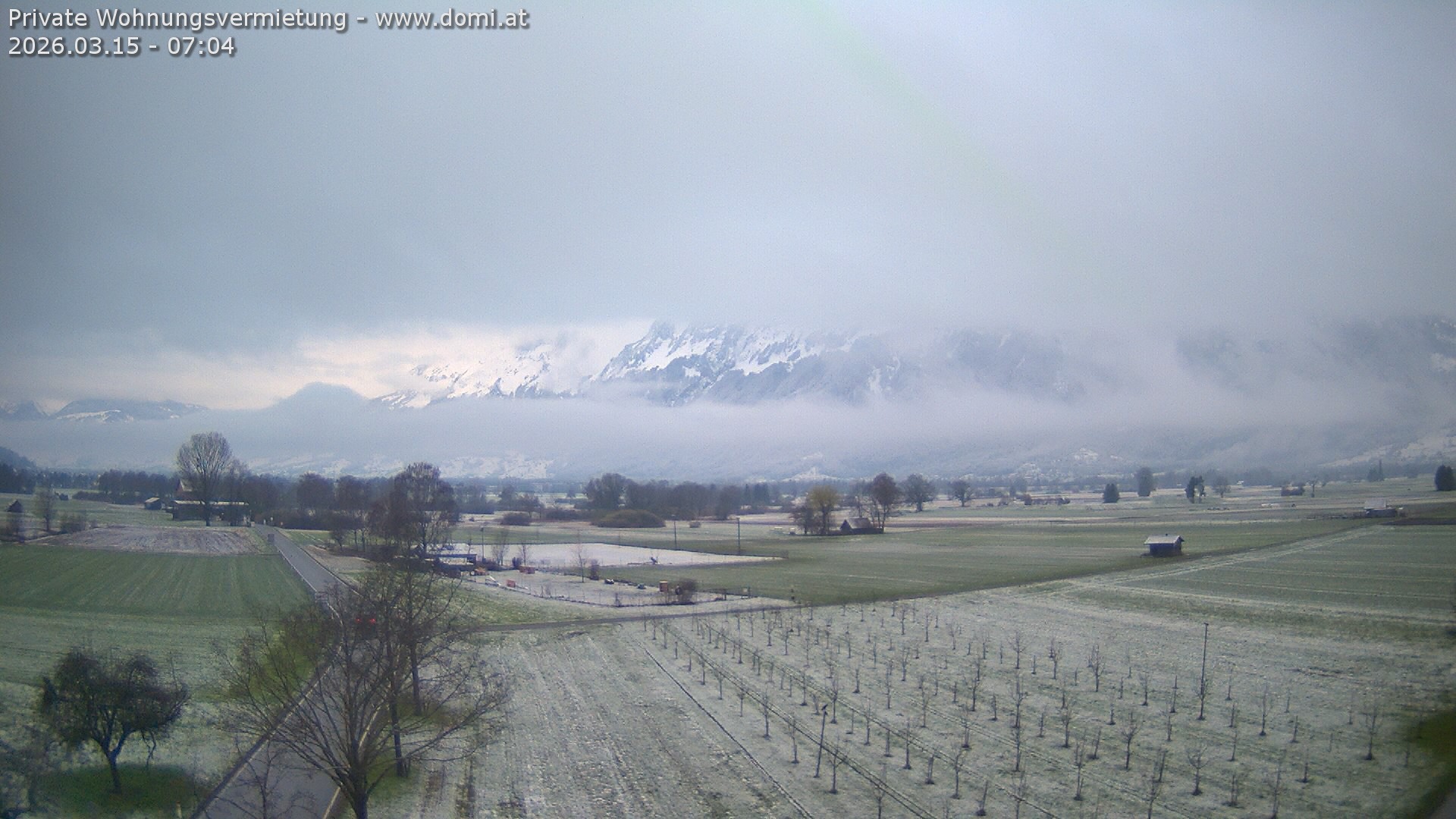 Archived image Webcam View of the Hoher Kasten, Furgglenfirst and Kamor from Feldkirch