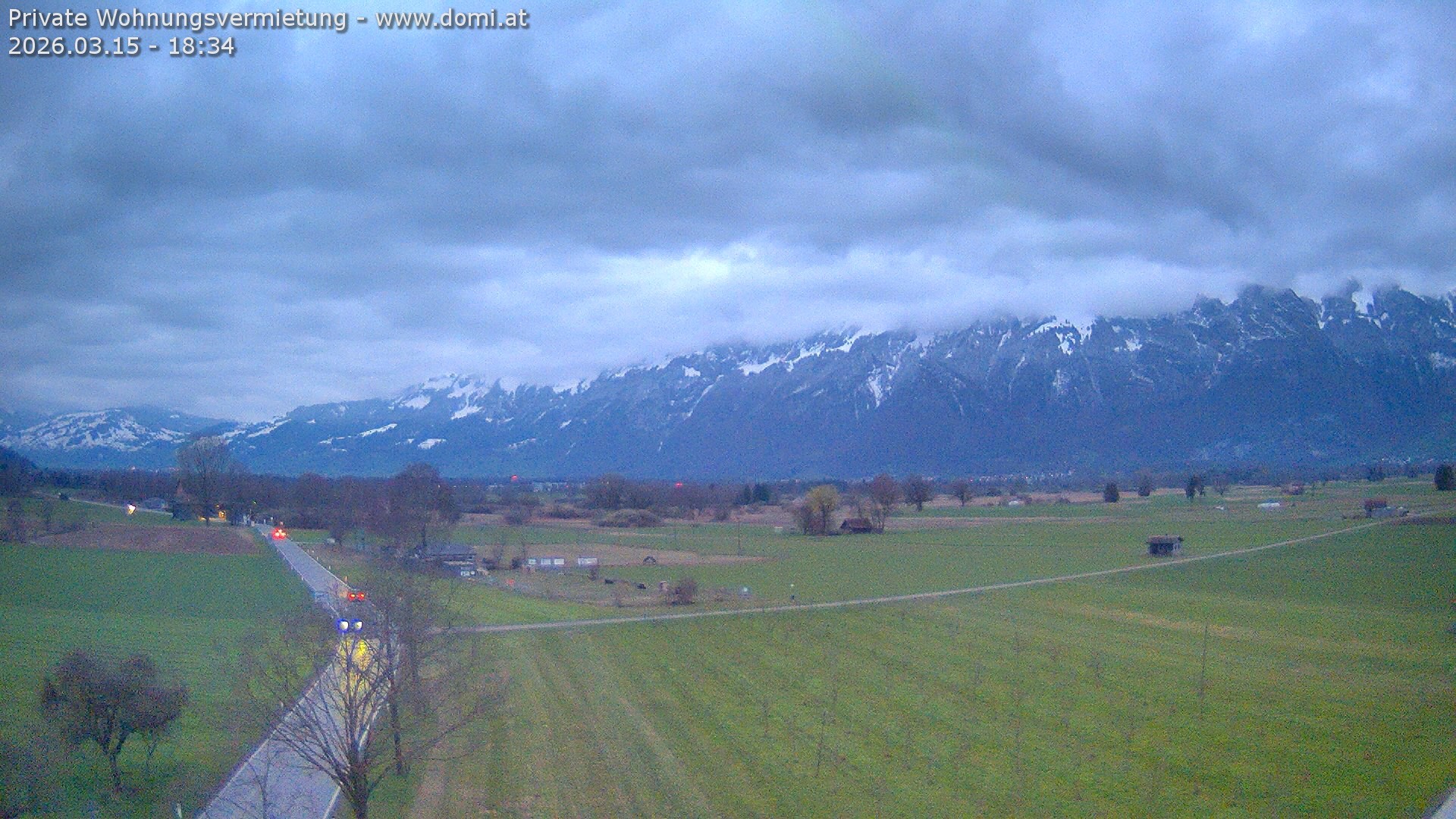 Archived image Webcam View of the Hoher Kasten, Furgglenfirst and Kamor from Feldkirch