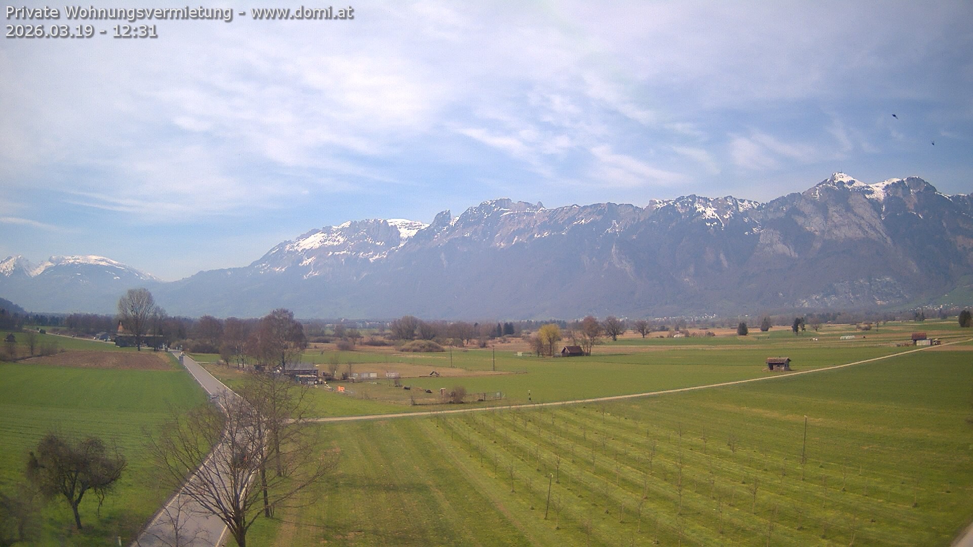 Archived image Webcam View of the Hoher Kasten, Furgglenfirst and Kamor from Feldkirch