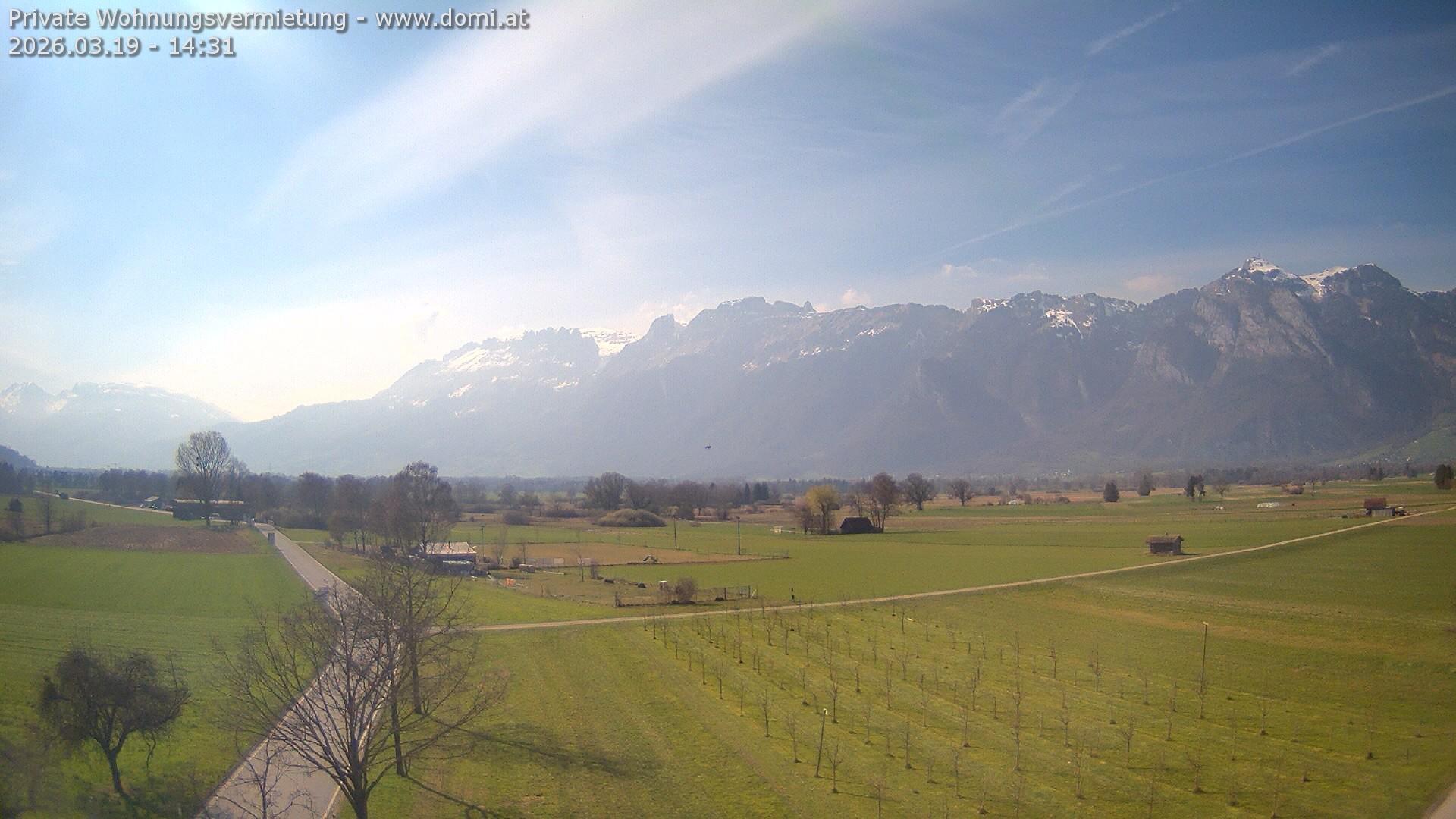 Archived image Webcam View of the Hoher Kasten, Furgglenfirst and Kamor from Feldkirch