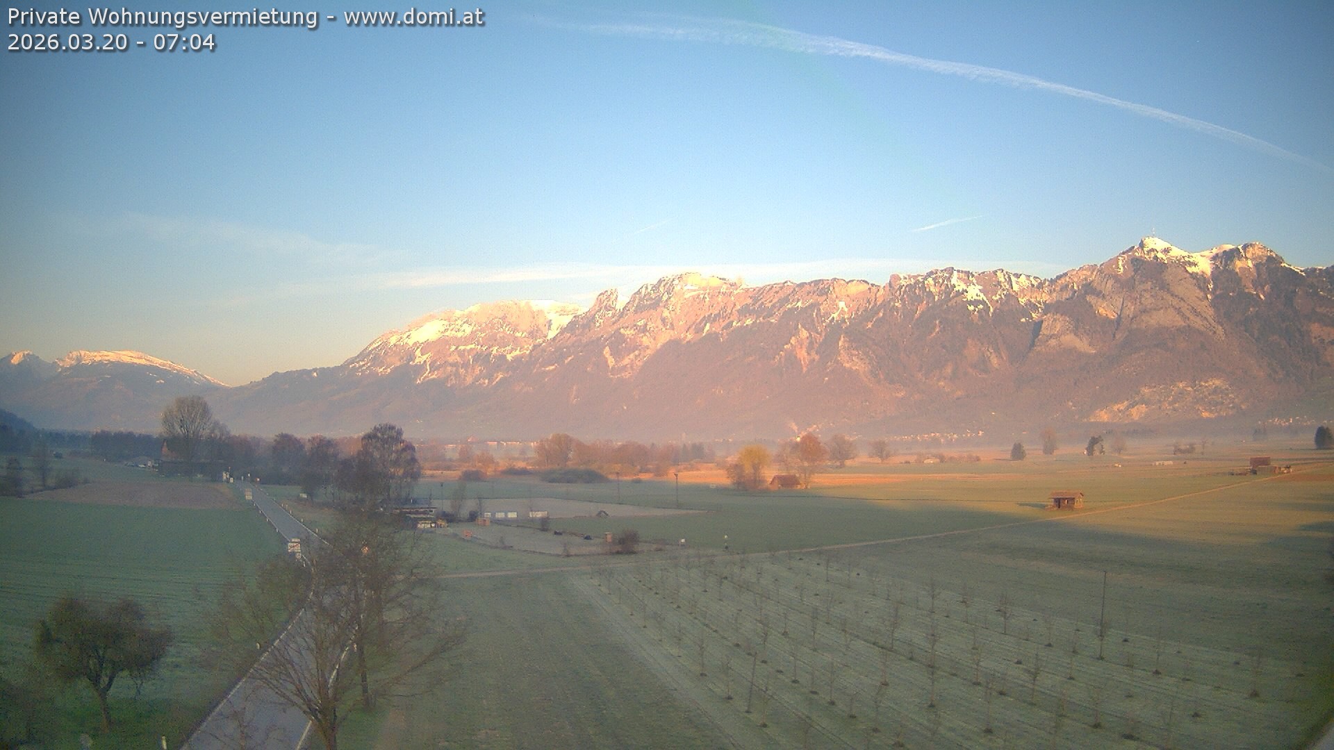 Archived image Webcam View of the Hoher Kasten, Furgglenfirst and Kamor from Feldkirch