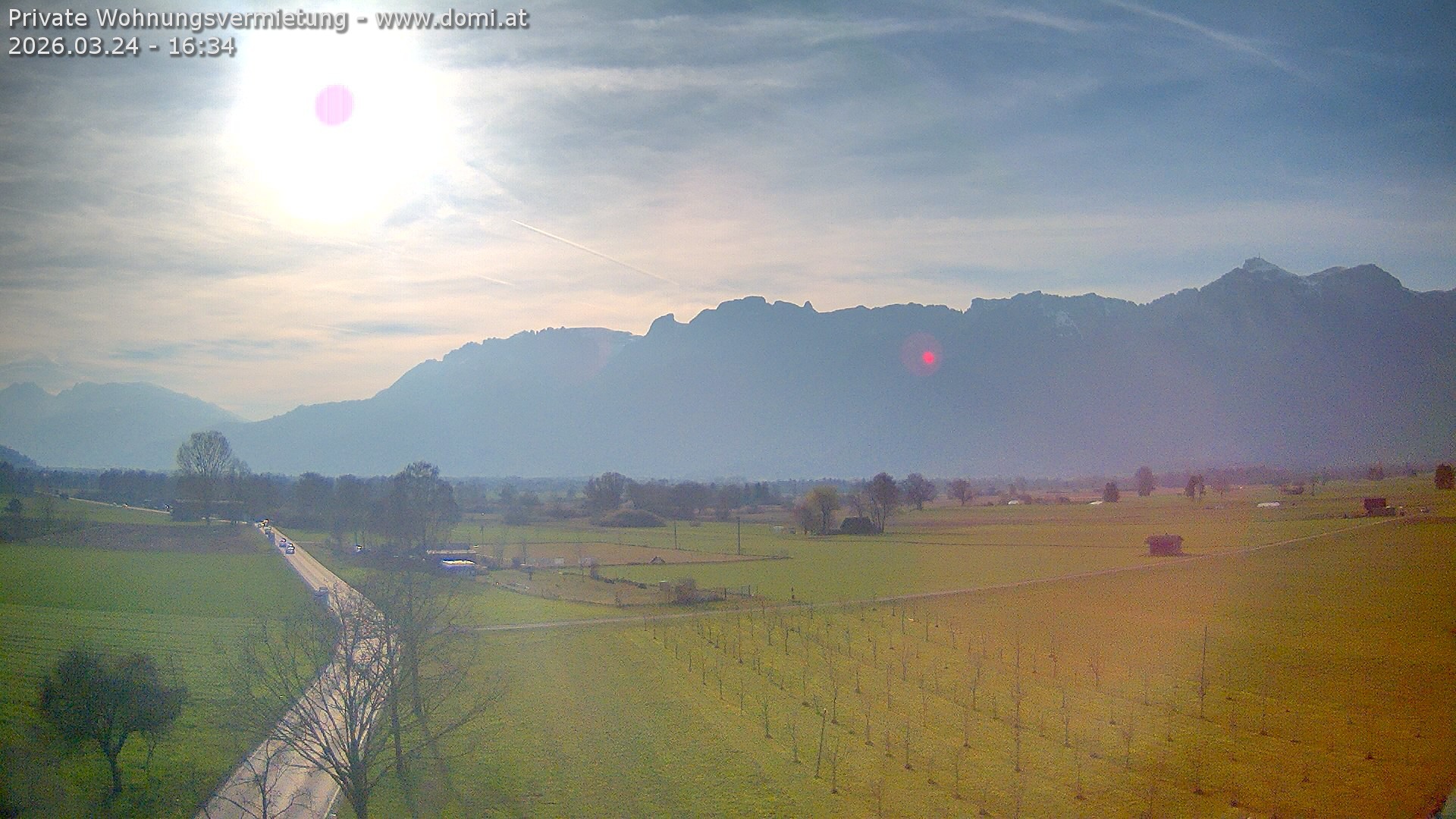 Archived image Webcam View of the Hoher Kasten, Furgglenfirst and Kamor from Feldkirch
