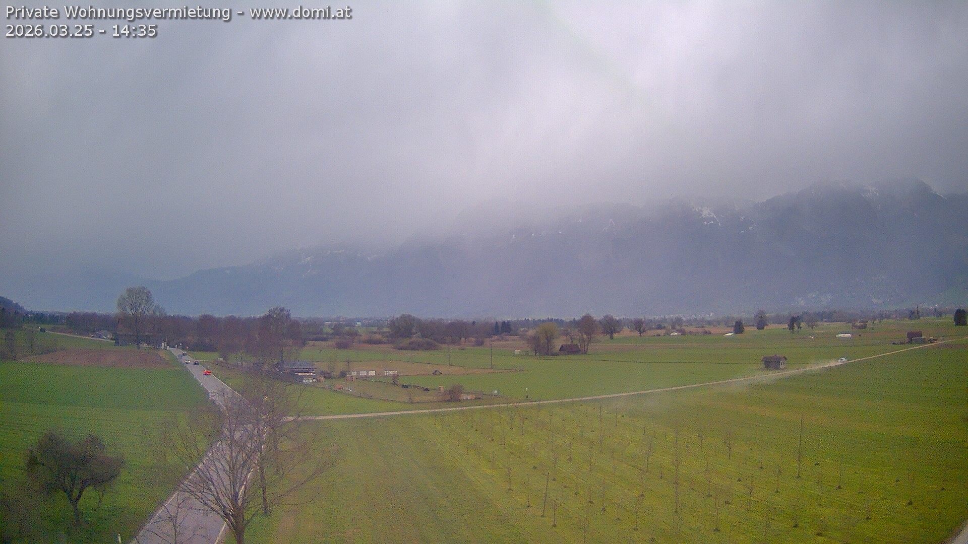 Archived image Webcam View of the Hoher Kasten, Furgglenfirst and Kamor from Feldkirch