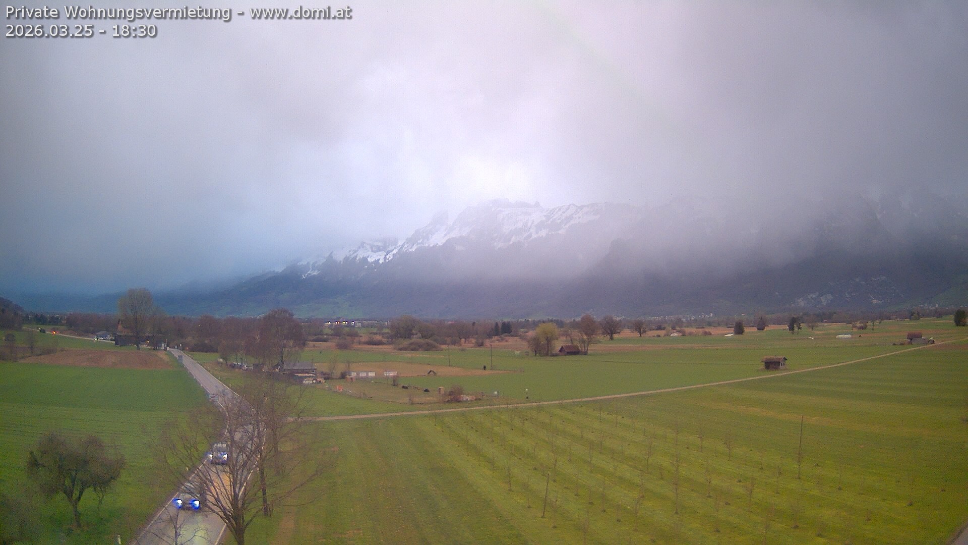 Archived image Webcam View of the Hoher Kasten, Furgglenfirst and Kamor from Feldkirch