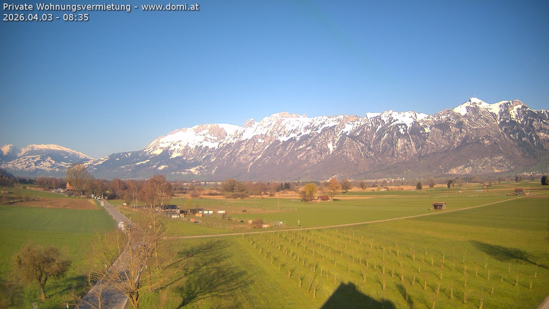Archiv Foto Webcam Ausblick von Feldkirch auf Hohen Kasten, Furgglenfirst und Kamor