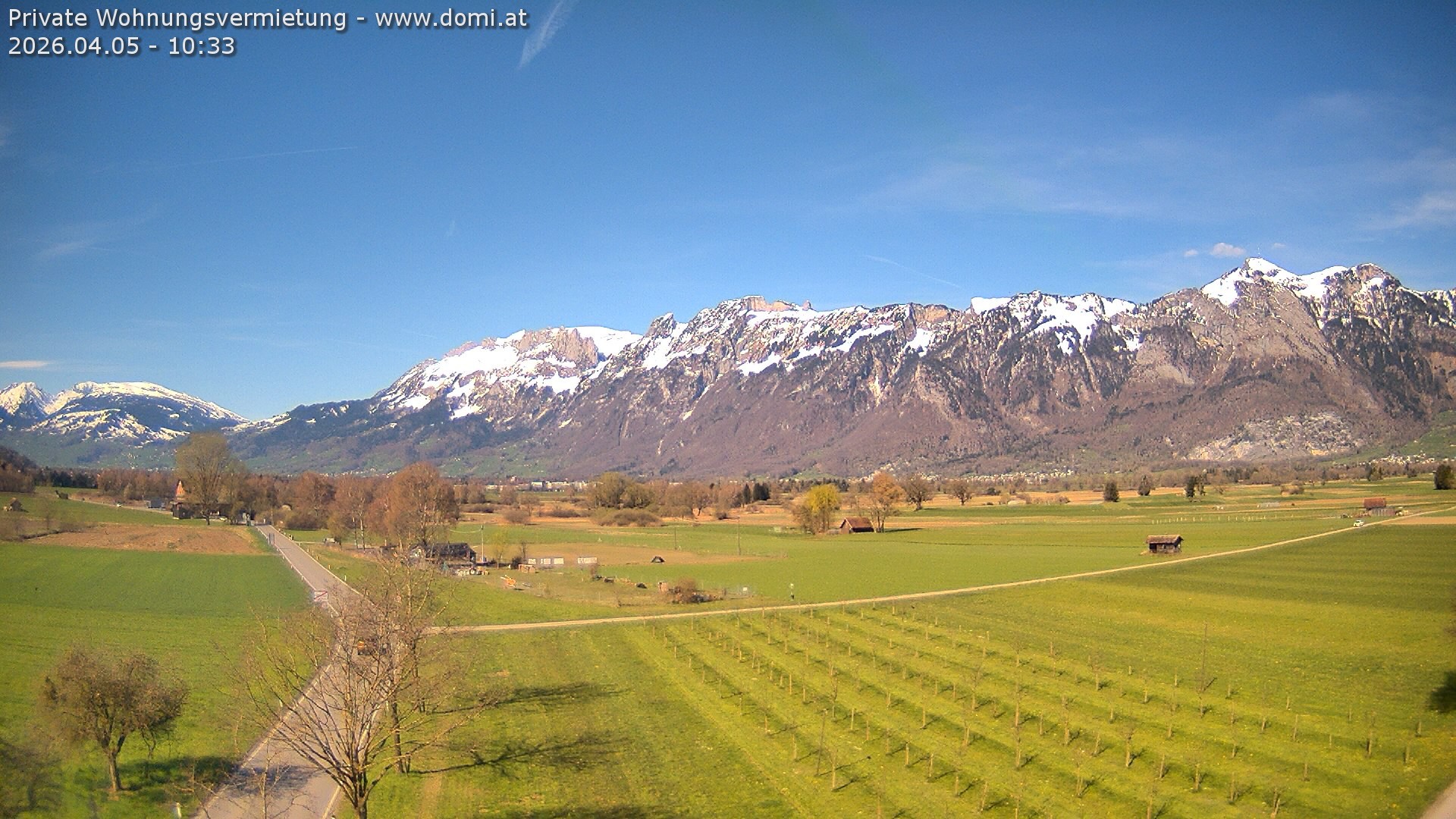 Archived image Webcam View of the Hoher Kasten, Furgglenfirst and Kamor from Feldkirch