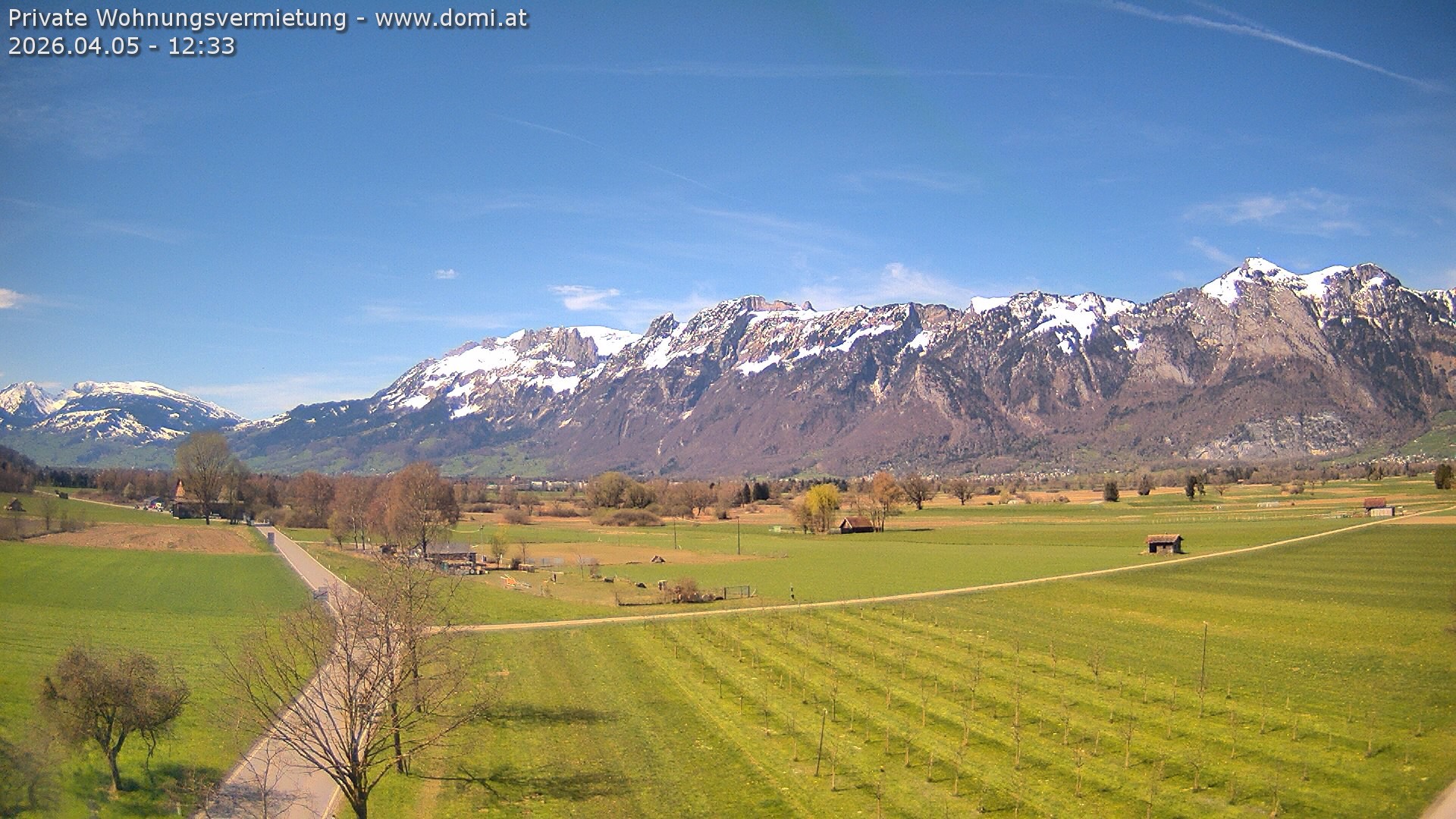 Archived image Webcam View of the Hoher Kasten, Furgglenfirst and Kamor from Feldkirch
