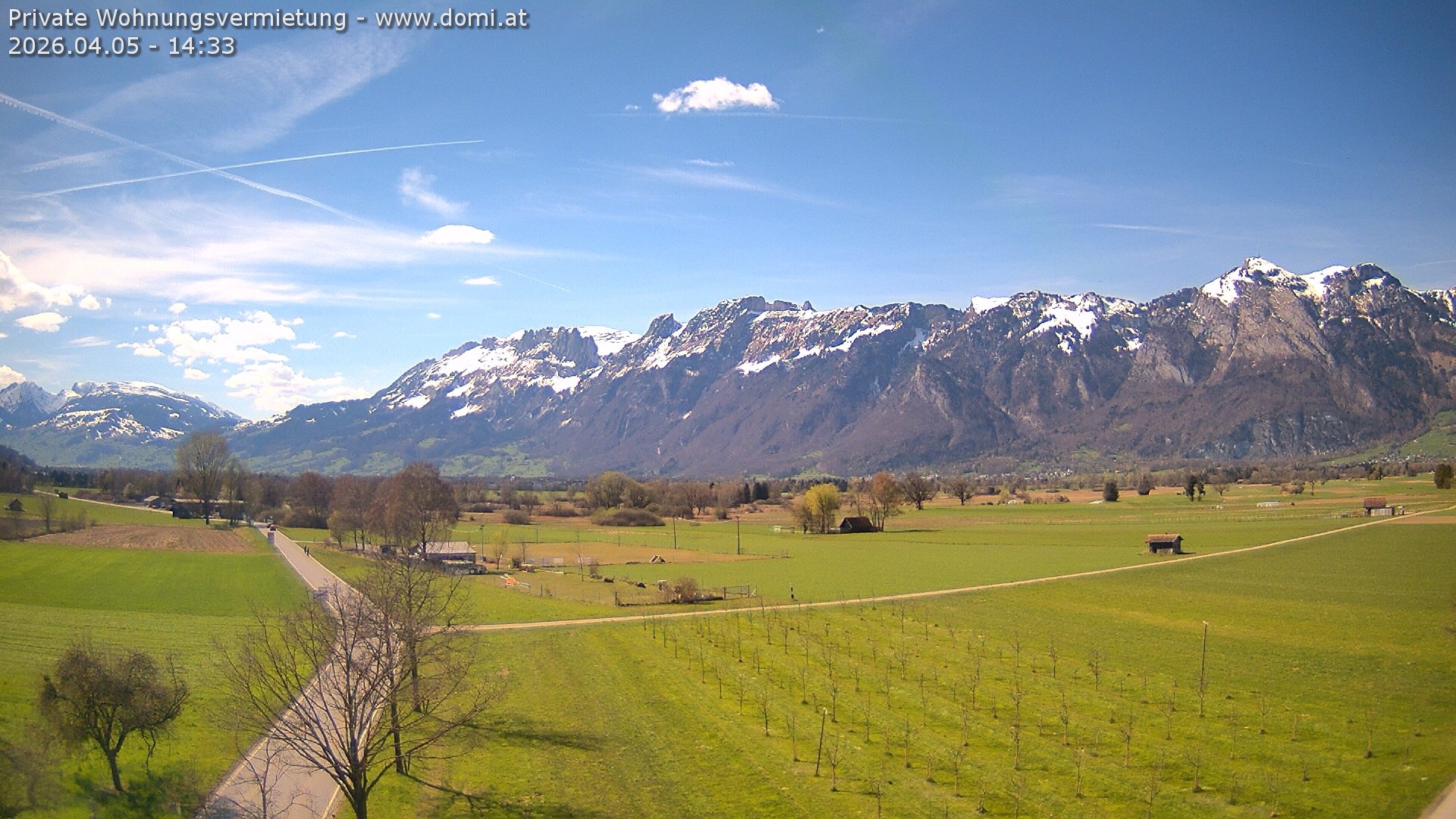 Archived image Webcam View of the Hoher Kasten, Furgglenfirst and Kamor from Feldkirch