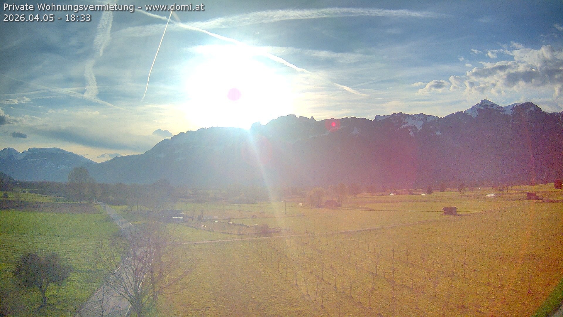 Archived image Webcam View of the Hoher Kasten, Furgglenfirst and Kamor from Feldkirch