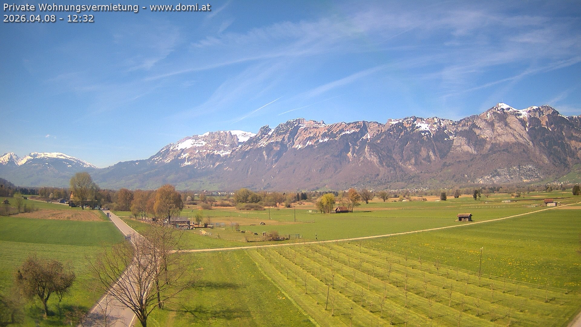 Archived image Webcam View of the Hoher Kasten, Furgglenfirst and Kamor from Feldkirch