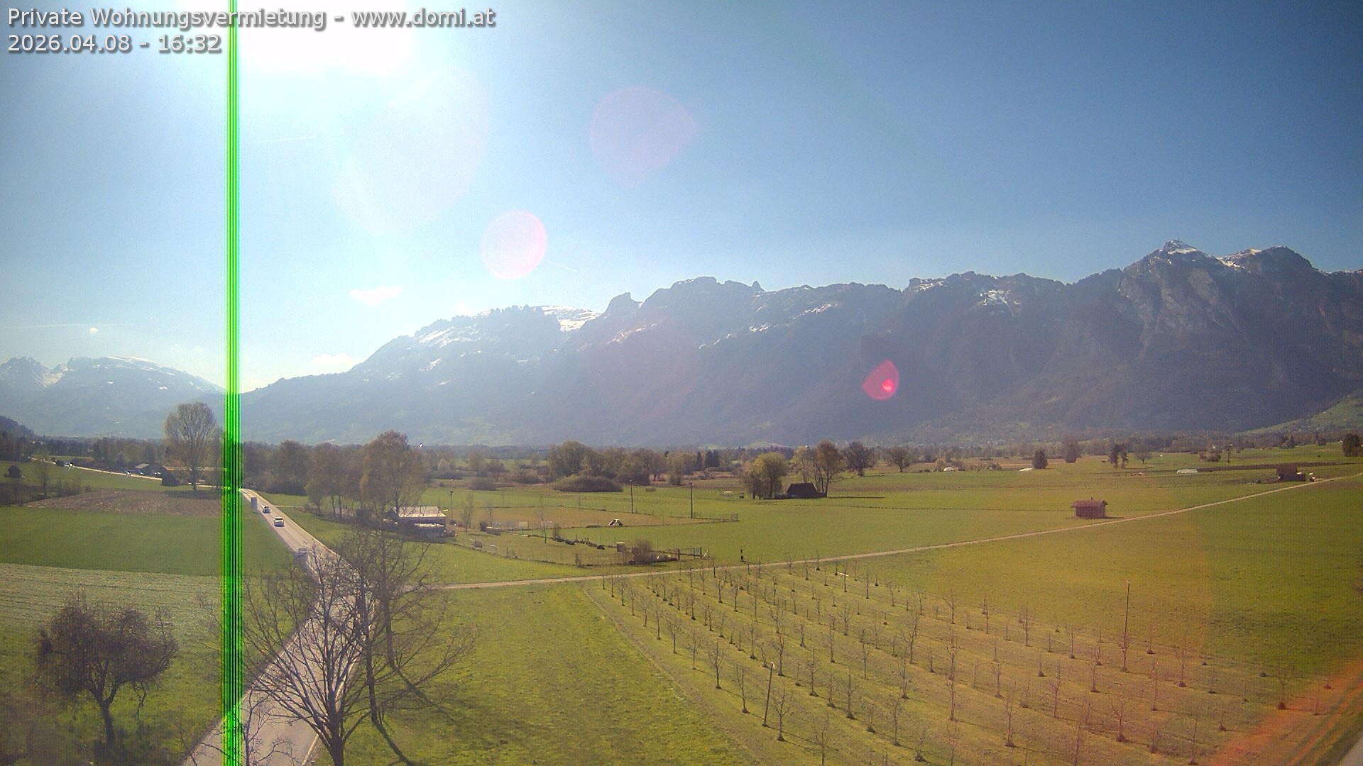 Archived image Webcam View of the Hoher Kasten, Furgglenfirst and Kamor from Feldkirch