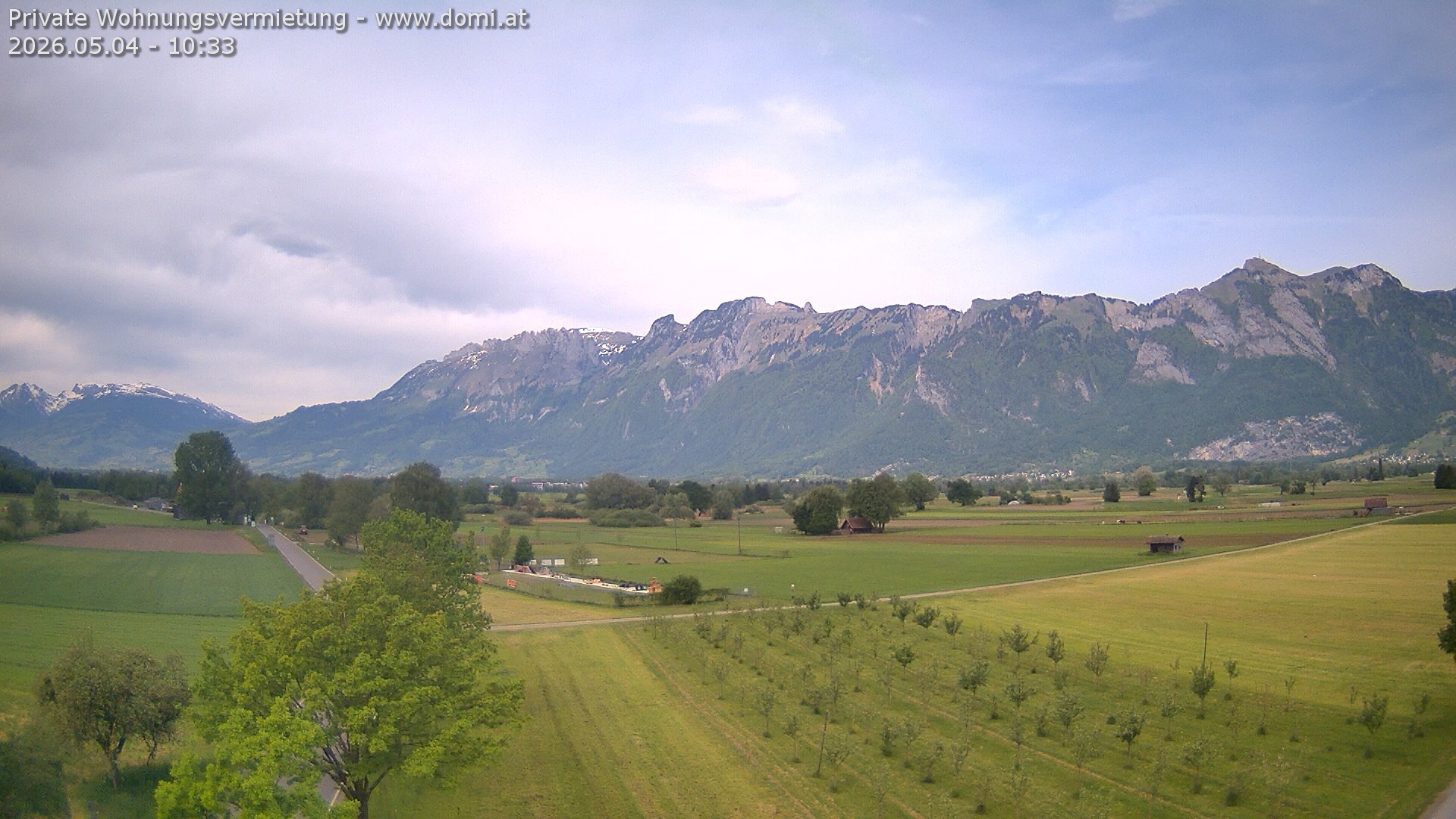 Archived image Webcam View of the Hoher Kasten, Furgglenfirst and Kamor from Feldkirch