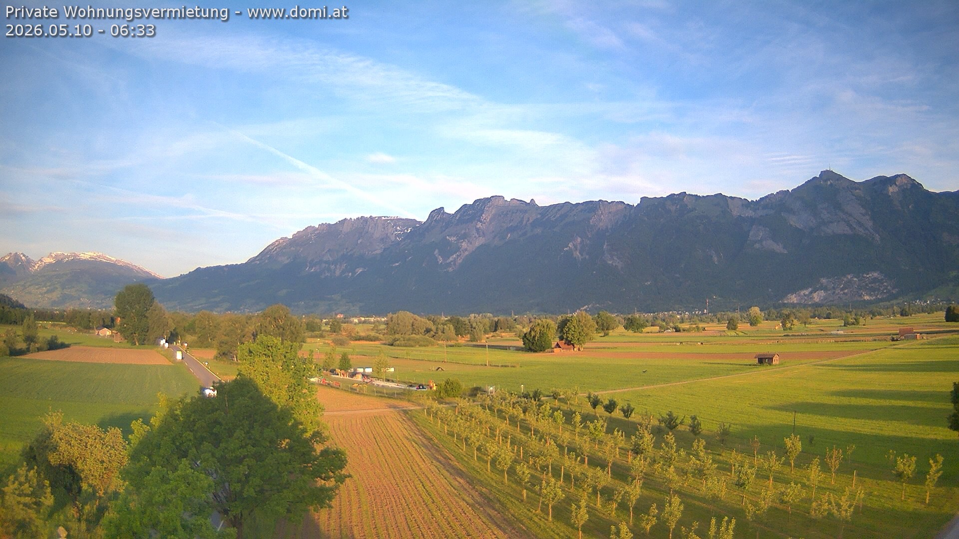 Archived image Webcam View of the Hoher Kasten, Furgglenfirst and Kamor from Feldkirch