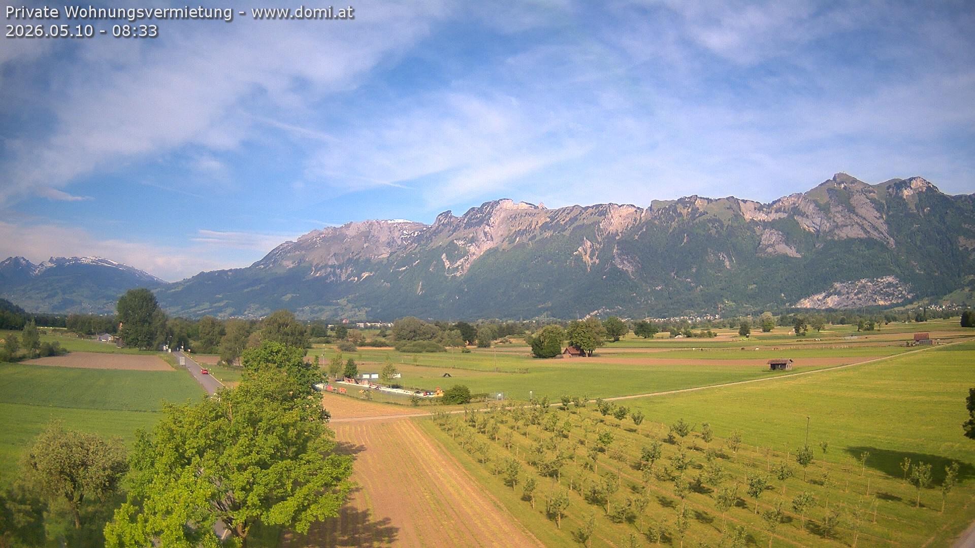 Archived image Webcam View of the Hoher Kasten, Furgglenfirst and Kamor from Feldkirch