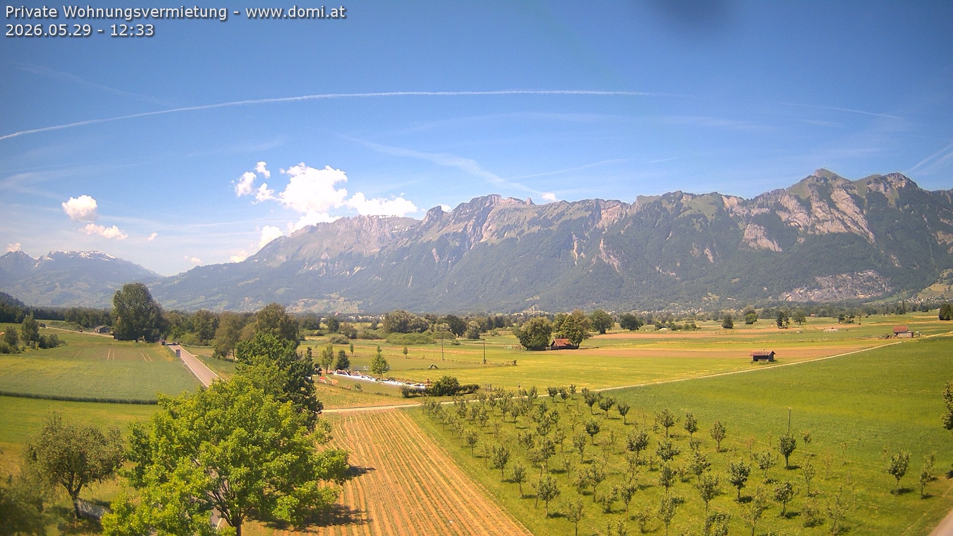 Archived image Webcam View of the Hoher Kasten, Furgglenfirst and Kamor from Feldkirch