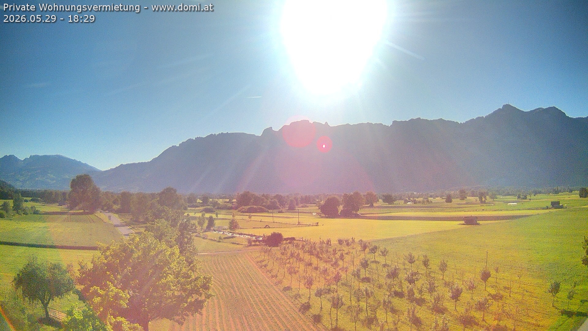 Archived image Webcam View of the Hoher Kasten, Furgglenfirst and Kamor from Feldkirch