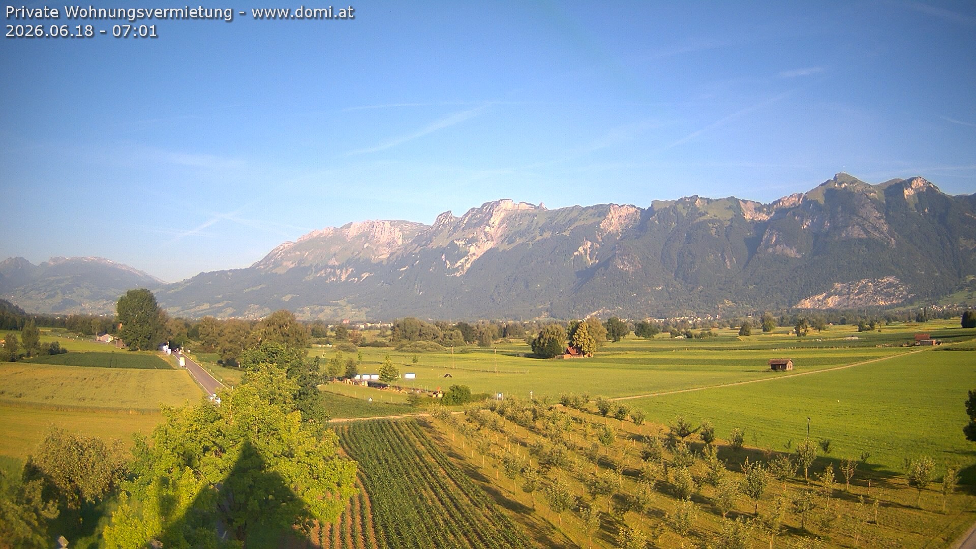 Archiv Foto Webcam Ausblick von Feldkirch auf Hohen Kasten, Furgglenfirst und Kamor