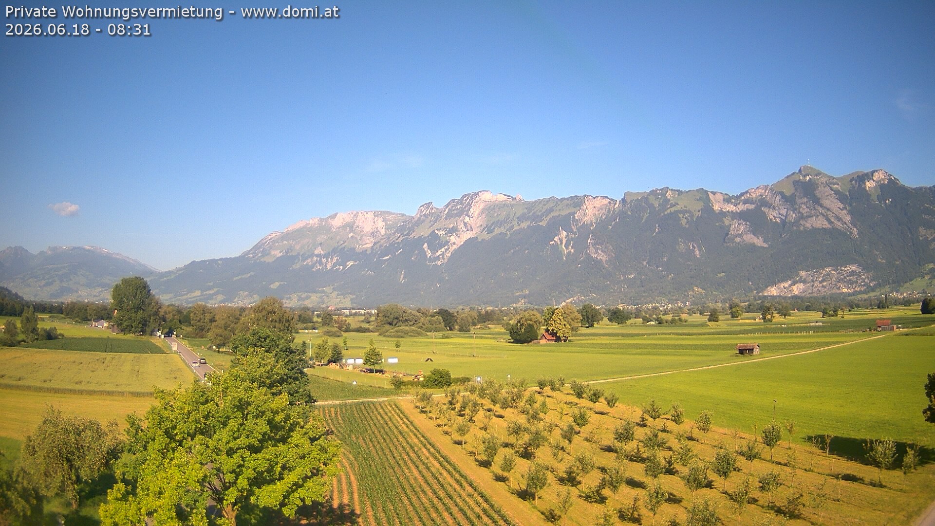 Archiv Foto Webcam Ausblick von Feldkirch auf Hohen Kasten, Furgglenfirst und Kamor