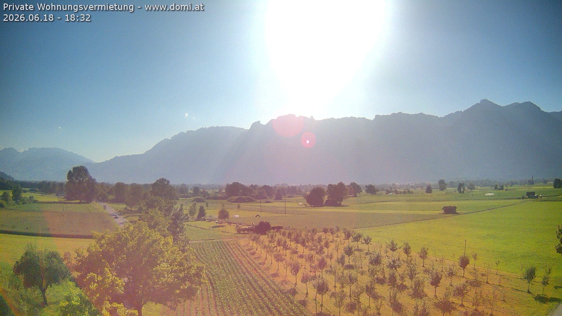 Archived image Webcam View of the Hoher Kasten, Furgglenfirst and Kamor from Feldkirch