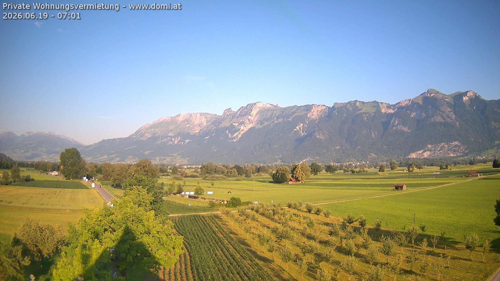 Archiv Foto Webcam Ausblick von Feldkirch auf Hohen Kasten, Furgglenfirst und Kamor