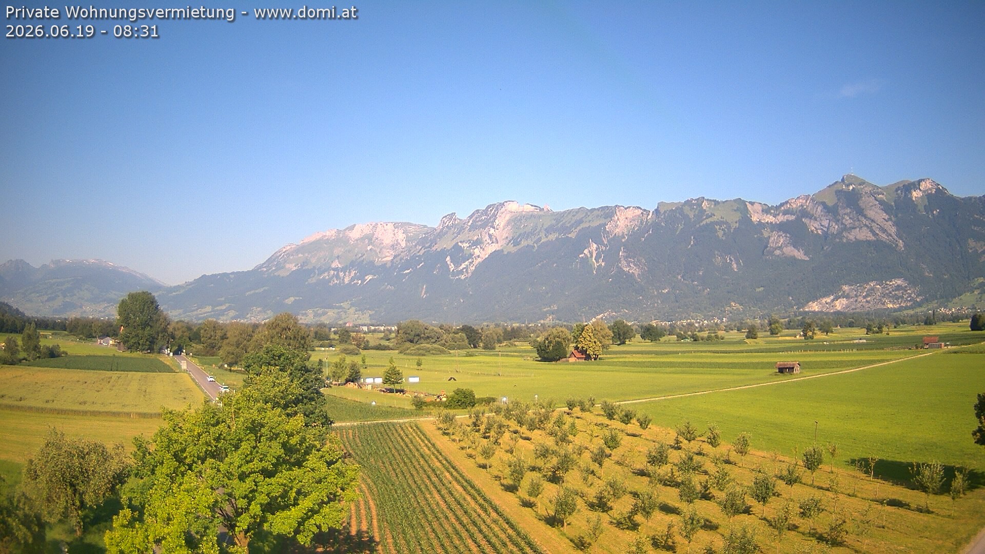 Archiv Foto Webcam Ausblick von Feldkirch auf Hohen Kasten, Furgglenfirst und Kamor