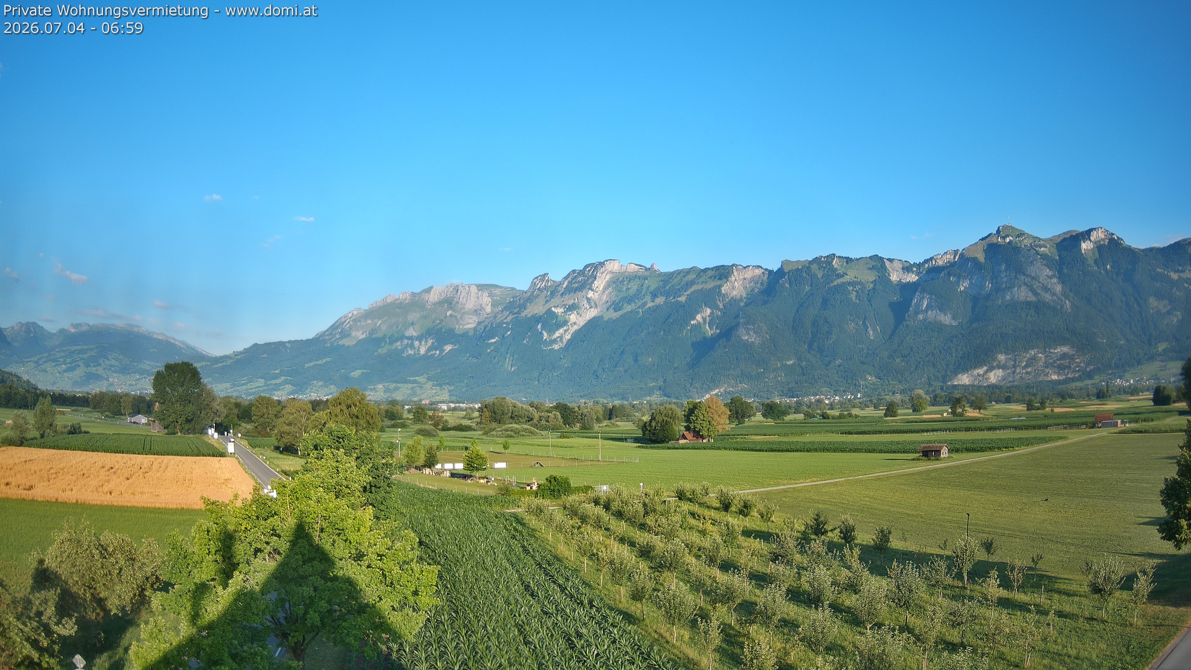 Archiv Foto Webcam Ausblick von Feldkirch auf Hohen Kasten, Furgglenfirst und Kamor