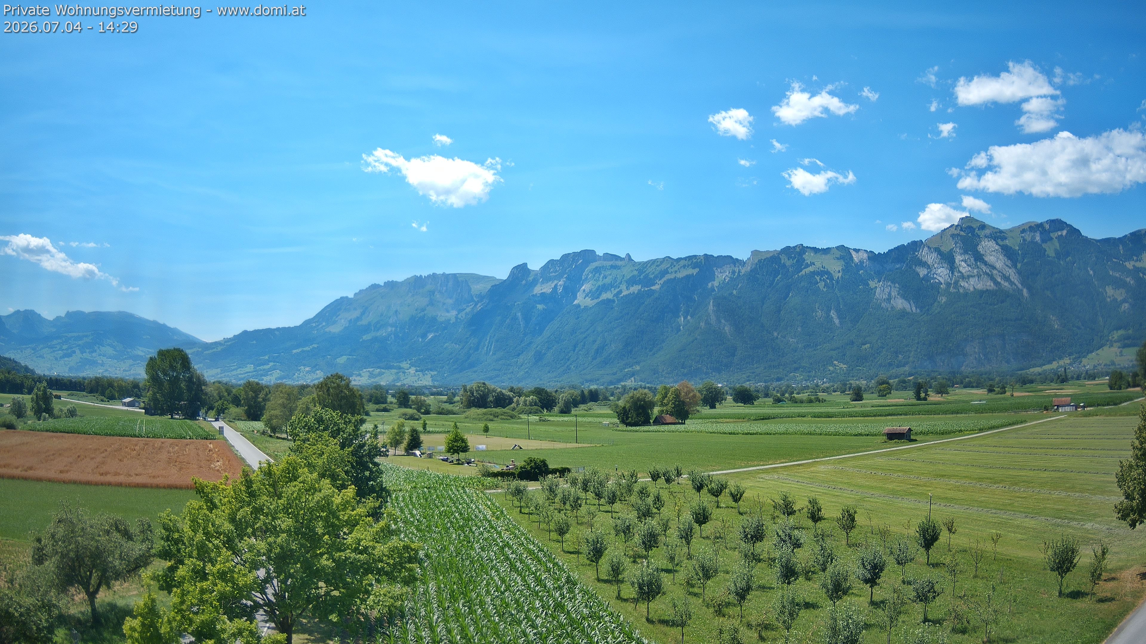 Archiv Foto Webcam Ausblick von Feldkirch auf Hohen Kasten, Furgglenfirst und Kamor