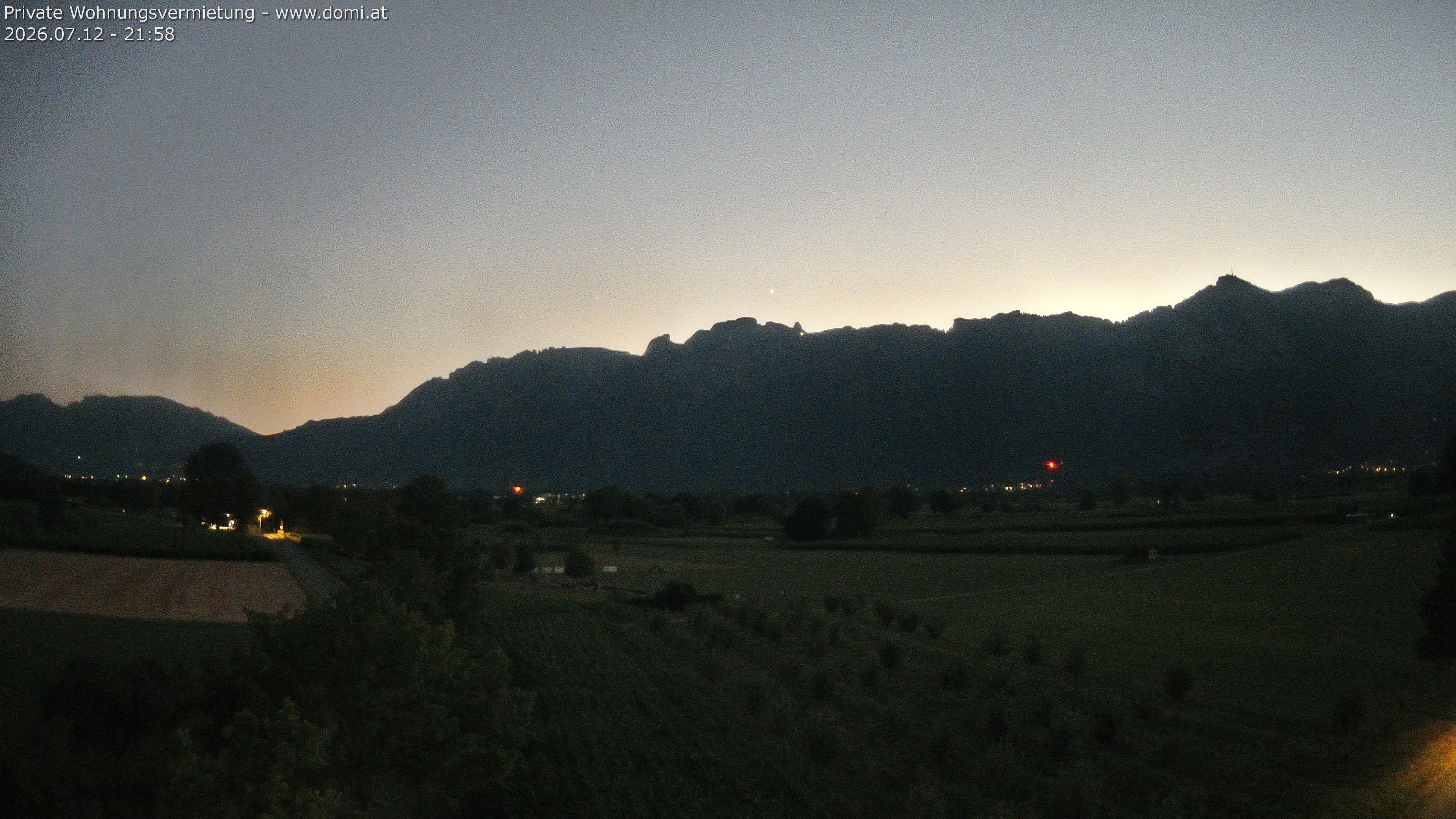 Archived image Webcam View of the Hoher Kasten, Furgglenfirst and Kamor from Feldkirch