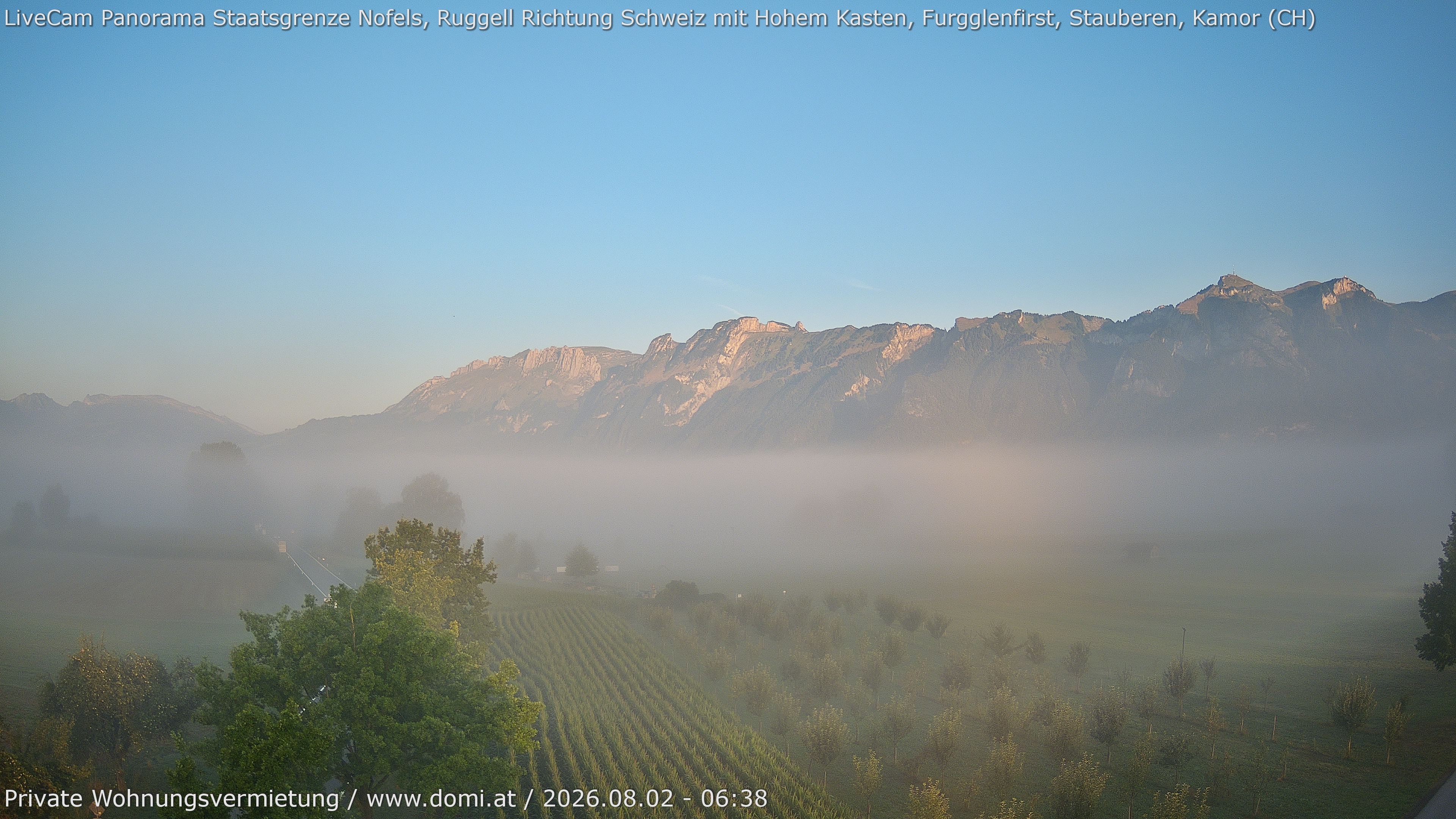Archiv Foto Webcam Ausblick von Feldkirch auf Hohen Kasten, Furgglenfirst und Kamor