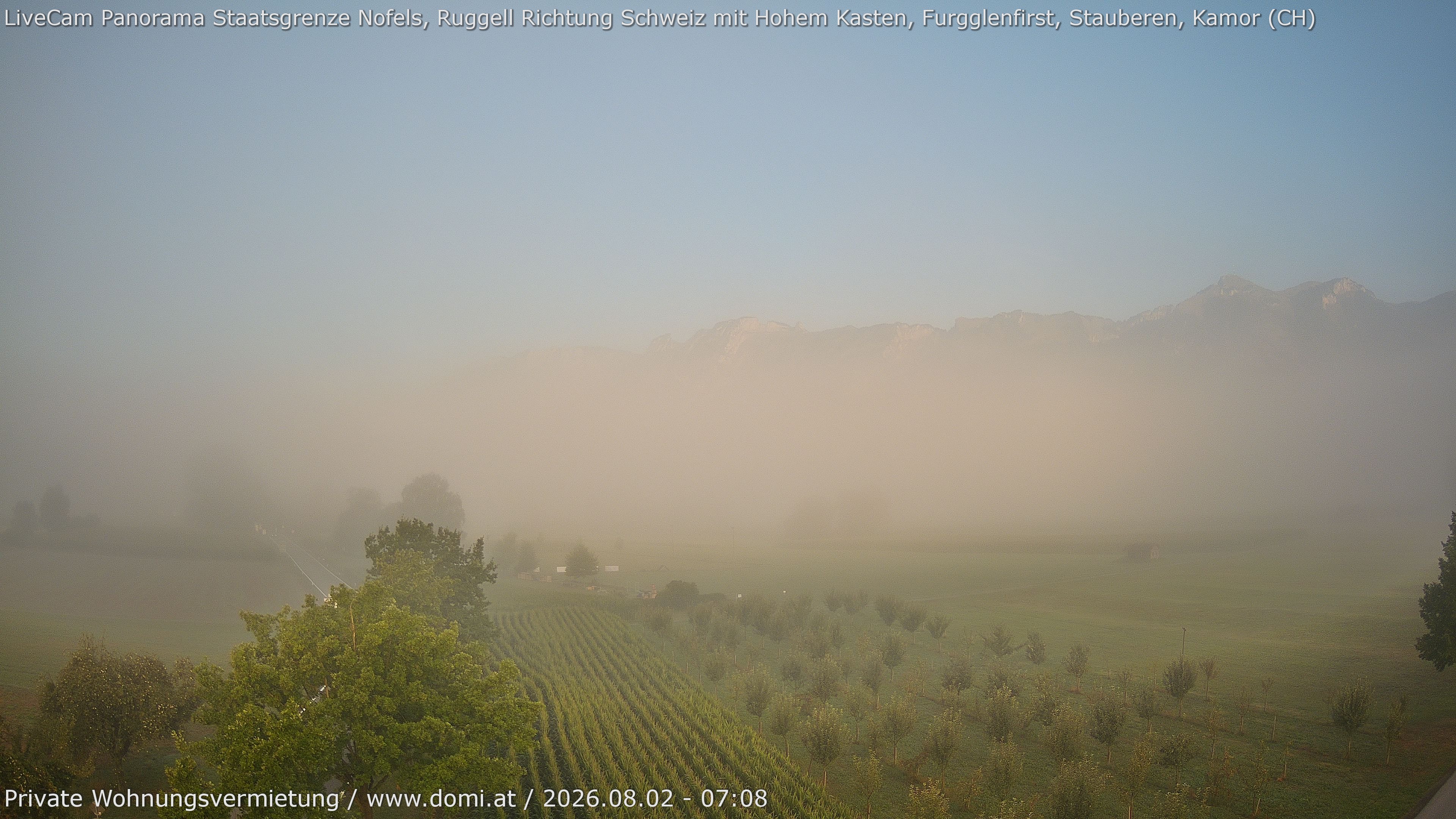 Archiv Foto Webcam Ausblick von Feldkirch auf Hohen Kasten, Furgglenfirst und Kamor