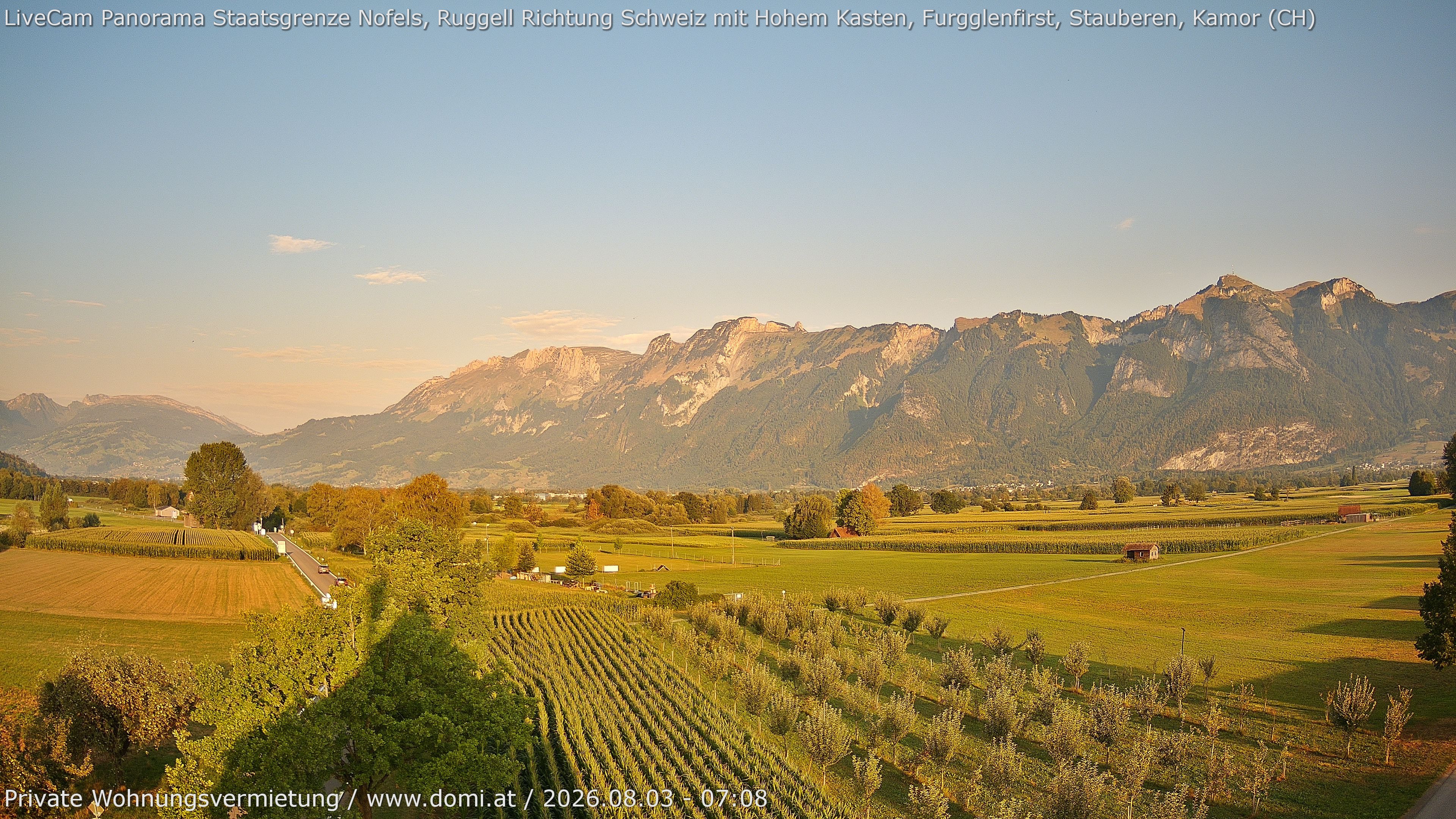 Archiv Foto Webcam Ausblick von Feldkirch auf Hohen Kasten, Furgglenfirst und Kamor