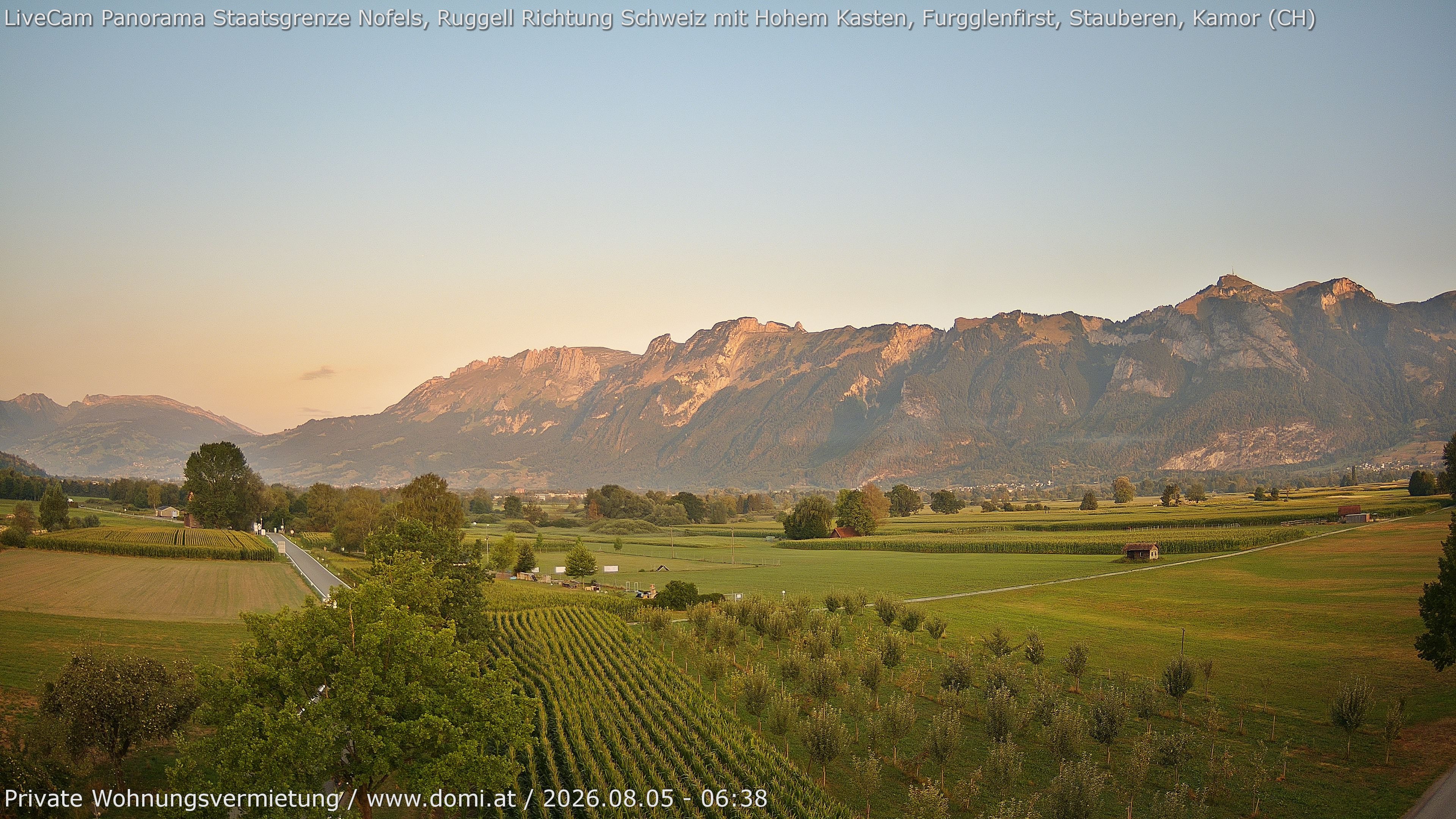 Archiv Foto Webcam Ausblick von Feldkirch auf Hohen Kasten, Furgglenfirst und Kamor
