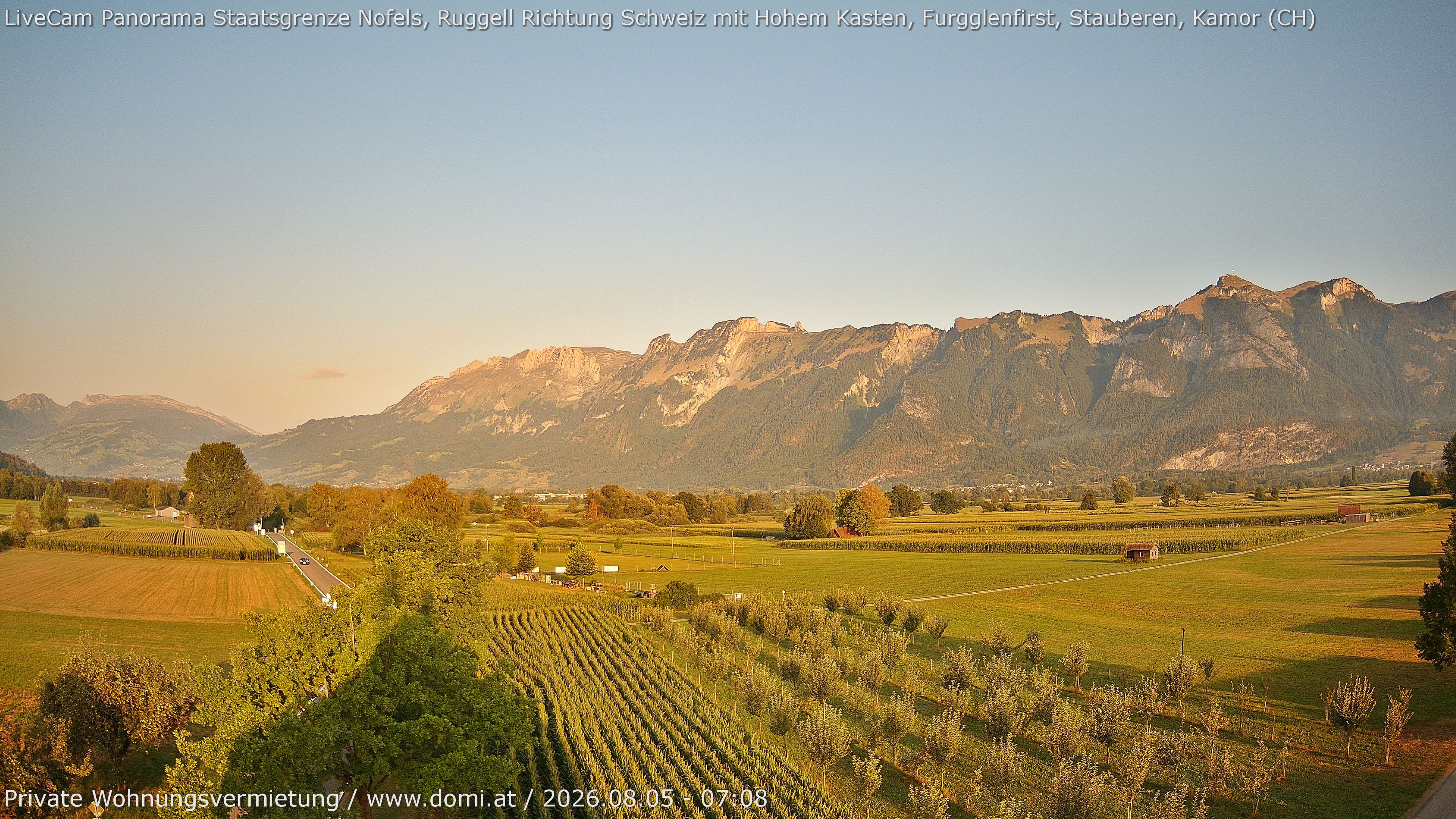 Archiv Foto Webcam Ausblick von Feldkirch auf Hohen Kasten, Furgglenfirst und Kamor