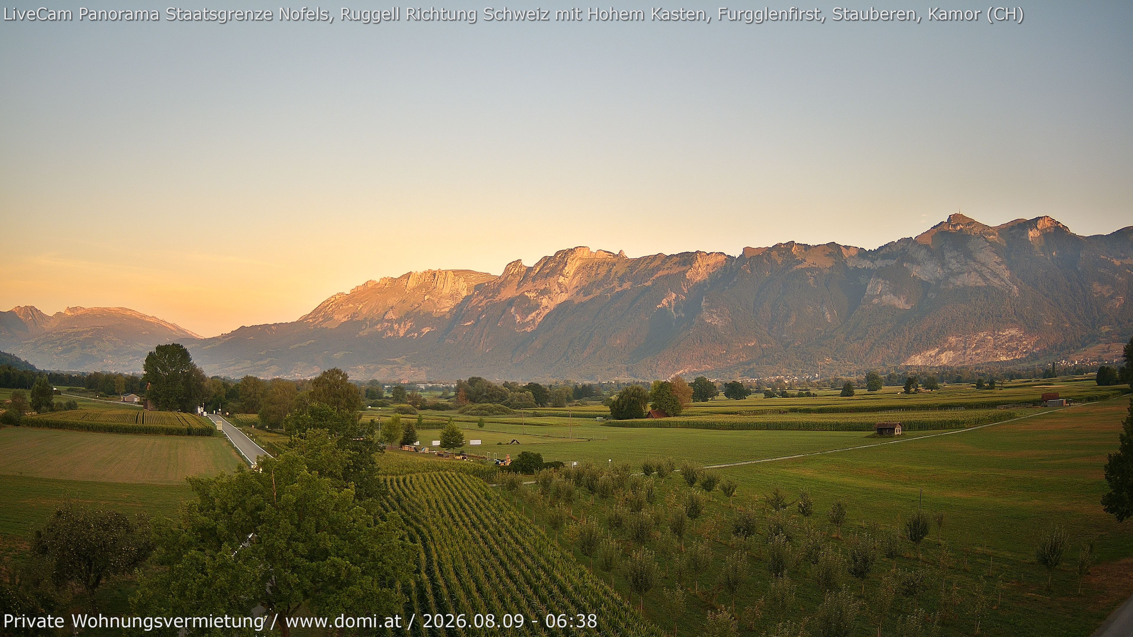 Archiv Foto Webcam Ausblick von Feldkirch auf Hohen Kasten, Furgglenfirst und Kamor
