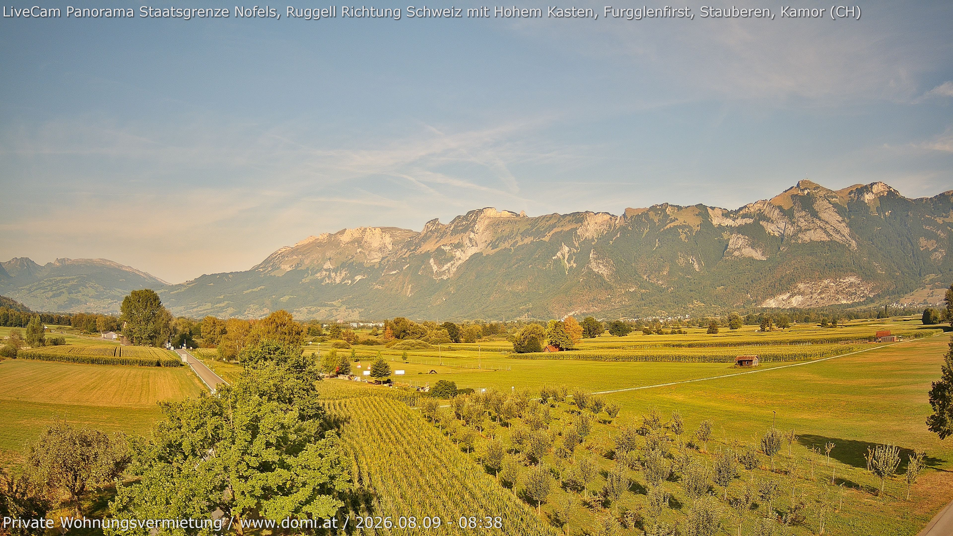 Archiv Foto Webcam Ausblick von Feldkirch auf Hohen Kasten, Furgglenfirst und Kamor